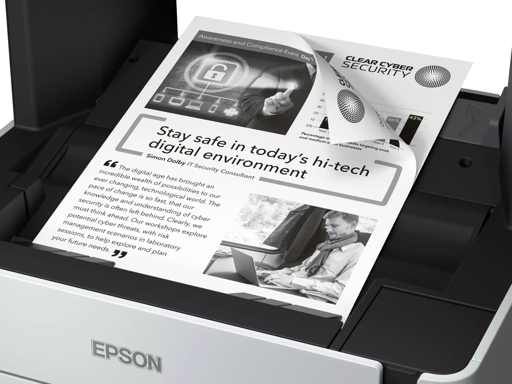 Epson EcoTank M2170 C11CH43402 atramentová multifunkcia.
Za tri roky môžete s tlačiarňou EcoTank ušetriť až 50 % nákladov oproti laserovým čiernobielym tlačiarňam.

Nízke náklady na atrament
S náhradnými atramentovými fľaštičkami môžete ušetriť až 90 % nákladov na tlač jednej strany a navyše nemusíte neustále dopĺňať atrament.

Spoľahlivosť
Všetky tlačiarne EcoTank mono vás zbavia starostí vďaka záruke na dobu jedného roka alebo 100 000 vytlačených strán.

Úspora času
Nestrácajte čas výmenou spotrebného materiálu – nádržku atramentového tankového systému stačí jednoducho naplniť a pustiť ju z hlavy.

Úspora energie
Tlačiareň EcoTank mono vám umožní obmedziť spotrebu energie a znížiť režijné náklady.

Efektívne funkcie pre firmy
Využite výhody tlačovej hlavy PrecisionCore, ktorá je známa svojou rýchlosťou, kvalitou, spoľahlivosťou a výkonnosťou.

Možnosti pripojenia
Vďaka pripojeniu prostredníctvom Wi-Fi a ponuke aplikácií Epson pre mobilnú tlač môžete využiť funkciu skenovania do cloudu a tlačiť z akéhokoľvek miesta kancelárie.
Metóda tlače: Tlačová hlava PrecisionCore™ TFP
Konfigurácia trysiek: 400 trysiek čierna (veľ.

Formát tlačiarne: A4, Legal
Rozlíšenie[DPI]: 1.200 x 2.400 dpi
Rýchlosť čiernej tlače [str/min]:  39 Str./min Čiernobielo (obyčajný papier), Rýchlosť tlače ISO/IEC 24734
20 str./min Čiernobielo
Tlač prvej strany [sec]:  Čiernobielo 6 s
Max.

Duplexná tlač  áno
Automatický podávač dokumentov  35 S.
Počet zásobníkov papiera  2
Kapacita zásobníka [str]:  250 Listov Štandardná, Kapacita výstupného zásobníka 100 Listov
Rozhranie:  USB, Ethernet, Wi-Fi Direct

Skenér: 
Skenovacie rozlíšenie: 1.200 dpi x 2.400 dpi (horizontálne x vertikálne)
Výstupné formáty: BMP, JPEG, PICT, TIFF, PDF, PNG
Typ skenera: Contact image sensor (CIS)

Fax:  Nie
Spotreba [W]:  13 W
Hlučnosť [dB]:  6,9 B (A) podľa vzoru ISO 7779 s papierom Epson Premium Glossy Photo Paper / režim Photo RPM - 56 dB (A) podľa ISO 9226
Rozmery [VxŠxH mm]:  302 x 375 x 347
Hmotnosť [kg]:  6,2 kg

Podporované operačné systémy: 
Mac OS 10.10.x, Mac OS 10.7.x, Mac OS 10.8.x, Mac OS 10.9.x, Mac OS X 10.11.x, Mac OS X 10.12.x, Mac OS X 10.6.8, Windows 10, Windows 7, Windows 8, Windows 8.1, Windows Server 2003 R2 x64, Windows Server 2008 (32/64bitová verzia), Windows Server 2008 R2, Windows Server 2012 (64bit), Windows Server 2012 R2, Windows Server 2016, Windows Vista, Windows XP SP3, Windows XP Professional x64 Edition SP2

Obsah balenia: Tlačiareň, Záručný dokument, X2 ink fľaše

Záruka: 24 mesiacov

Odkaz na predĺženie záruky: https://www.epson.sk/promotions/extended-warranty
 
!
Chcete ZDARMA predĺžiť záruku na 3 roky?