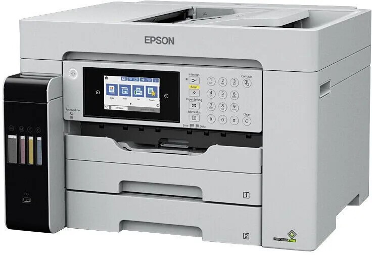 Epson EcoTank L15180 C11CH71406 atramentová multifunkcia.

Táto rýchla multifunkčná tlačiareň A3 s bohatou ponukou funkcií ponúka bezproblémovú tlač a mimoriadne nízke celkové náklady na vlastníctvo.

Toto ľahko použiteľné zariadenie EcoTank Pro Wi-Fi umožňuje tlačiť, skenovať, kopírovať a faxovať dokumenty s výnimočne nízkymi nákladmi na tlač a nízkou spotrebou energie vďaka technológii Heat-Free.

* Tlač, Skener, Kopírka, Fax
* Tlačová hlava PrecisionCore™


Formát tlačiarne:  A3
Formáty papiera:  A4 (21.0x29,7 cm), Legal, A5 (14,8x21,0 cm), A6 (10,5x14,8 cm), B6 (12,5x17,6 cm), B5 (17,6x25,7 cm), č.
Rozlíšenie [DPI]:  4.800 x 1.200 dpi
Rýchlosť tlače [str./min.]:  25 Str./min Čiernobielo, 25 Str./min Colour
Tlač prvej strany [sek.]:  Čiernobielo 5,5 s, Farebne 5,5 s, Podľa IEEE/ISO 17629
Max.

Obojstranná tlač:  Áno (A4/A3, obyčajný papier)

Automatický podávač pre skenovanie:  áno

Kapacita zásobníka [str.]: 

*Automatický podávač dokumentov: 50 Strán
*Kapacita výstupného zásobníka: 125 Listov
*Kapacita zásobníka papiera: 250 Listov Štandardná, 550 Listov max.

Rozhranie: 

Vysokorýchlostné rozhranie USB – kompatibilné s USB 2.0, Ethernetové rozhranie (100 Base-TX / 10 Base-T), bezdrôtová sieť LAN IEEE 802.11a/b/g/n/ac (WiFi 5), Wi-Fi Direct, Hostiteľ USB

Tlačové jazyky:  PCL5e, PCL6

Skenér: 

*Obojstranné skenovanie: Áno
*Rýchlosť jednostranného skenovania (A4 čiernobielo): 26 ipm s ADF skenom
*Rýchlosť obojstranného skenovania (A4 čiernobielo): 11,5 ipm s ADF skenom
*Rýchlosť jednostranného skenovania (A4 farebne): 9 ipm s ADF skenom
*Rýchlosť obojstranného skenovania (A4 farebne): 6 ipm s ADF skenom
*Skenovacie rozlíšenie: 1.200 dpi (horizontálne x vertikálne)
*Optické rozlíšenie (ADF): 1.200 dpi (horizontálne x vertikálne)
*Výstupné formáty: BMP, JPEG, TIFF, multi-TIFF, PDF, PNG
*Typ skenera: Contact image sensor (CIS)

Fax:  až 33,6 kb/s / približ.

Spotreba [W]:  19 W (samostatné kopírovanie, vzor ISO/IEC 24712), 0,7 W (úsporný režim), 9,7 W Pripravené, 0,2 W (vypnutie), TEC 0,13 kWh/týždeň
Hlučnosť [dB]:  6,7 B (A) podľa vzoru ISO 7779 s papierom Epson Premium Glossy Photo Paper / režim Photo RPM - 52 dB (A) podľa ISO 9226
Rozmery (šírka x hĺbka x výška):  515 x 976 x 521 mm
Hmotnosť [kg]:  21,5 kg

Podporované operačné systémy:  XenApp 5.0, XenApp 6.0, Citrix XenApp 6.x, Citrix XenApp 7.6 a novšie, Citrix XenApp 7.x, Citrix XenApp Verzia 6.5, Citrix XenApp Verzia 7.6, Citrix XenDesktop Verzia 7.6, Linux, Mac OS 10.10.x, Mac OS 10.11, Mac OS 10.2+, Mac OS 10.3+, Mac OS 10.4+, Mac OS 10.4.11 alebo novší (iba Epson Scan), Mac OS 10.5+, Mac OS 10.5.8 alebo novší, Mac OS 10.5.8 alebo novší (vyžaduje stiahnutie ovládača z webových stránok spoločnosti Epson), Mac OS 10.5.9, Mac OS 10.6+, Mac OS 10.7.x, Mac OS 10.8.x, Mac OS 10.9.x, Mac OS X, Mac OS X 10.11.x, Mac OS X 10.11.x alebo novší, Mac OS X 10.12, Mac OS X 10.12.x, Mac OS X 10.13.x, Mac OS X 10.6.8, Mac OS X 10.6.8 alebo novší, Windows 10 (32/64 bit), Windows 7 (32/64 bit), Windows 8 (32/64-bitová verzia), Windows 8.1 (32/64 bit), Windows Server 2008 R2, Windows Server 2012 R2, Windows Server 2016, Windows Vista (32/64bitová verzia), Windows XP Professional x64 Edition SP2 alebo novší, Windows XP SP3 alebo novší (32-bit), Windows Server 2003 R2, spectextoptionoperatingsystemswin2003ii2, Verzia Windows XP Professional x64, iOS 5.0+, iOS 6.0+, iOS 7

Obsah balenia: 1 kompletná sada atramentu (BK – 127 ml, CMY – 70 ml), Ovládače a pomocné programy (CD), Inštalačná/bezpečnostná príručka, Hlavné zariadenie, napájací kábel, Úvodná príručka, Záručný dokument

Záruka: 24 mesiacov

  
!
Chcete ZDARMA predĺžiť záruku na 3 roky?