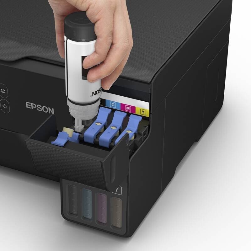 Epson EcoTank L3560 C11CK58403 atramentová multifunkcia.

Technické údaje

Technológia
Metóda tlače: Tlačová hlava PrecisionCore™
Konfigurácia trysiek: 400 trysiek čierna, 128 trysiek pre každú farbu
Min.
Atramentová technológia: Atrament na báze farbív
Tlačové rozlíšenie: 4.800 x 1.200 dpi
Kategória: Samostatné pracovisko, Home Office
Funkcie: Tlač, Skenovanie, kopírovanie

Tlač
Počet farieb: 4
Rýchlosť tlače ISO/IEC 24734: 15 str./min Čiernobielo, 8 Str./min Colour
Rýchlosť tlače: 33 Str./min Čiernobielo (obyčajný papier), 20 Str./min Colour (obyčajný papier)
Čas do vytlačenia prvej strany: Čiernobielo 9 s, Colour 15 s
Farby: Čierna, Azúrová, Žltá, Purpurová
Kapacita náplní: 65 ml

Skenovanie
Rýchlosť jednostranného skenovania (A4 čiernobielo): 11 sec.
Rýchlosť jednostranného skenovania (A4 farebne): 28 sek.
Skenovacie rozlíšenie: 1.200 dpi x 2.400 dpi (horizontálne x vertikálne)
Výstupné formáty: BMP, JPEG, PICT, TIFF, multi-TIFF, PDF, PNG
Typ skenera: Contact image sensor (CIS)

Spracovanie papiera/médií
Počet zásobníkov papiera: 1
Formáty papiera: A4 (21.0x29,7 cm), A5 (14,8x21,0 cm), A6 (10,5x14,8 cm), B5, B6, C6 (obálka), DL (obálka), č.
Duplexná tlač: Manuálna
Kapacita výstupného zásobníka: 30 Listov
Kapacita zásobníka papiera: 100 Listov Štandardná
Vhodná gramáž papiera: 64 g/m2 - 300 g/m2
Spracovanie médií: Tlač bez okrajov (do veľkosti 10 x 15 cm)

Všeobecné informácie
Spotreba energie: 12 W (samostatné kopírovanie, vzor ISO/IEC 24712), 0,8 W (úsporný režim), 7,1 W Pripravené, 0,2 W (vypnutie), TEC 0,15 kWh/týždeň
Napájanie: AC 100 V - 240 V, 50 Hz - 60 Hz
Rozmery výrobku: 375?
Hmotnosť výrobku: 4,3 kg
Max.

Kompatibilné operačné systémy
Mac OS X 10.9.5 alebo novší, Windows 10 (32/64 bit), Windows 11 alebo novší, Windows 7 (32/64 bit), Windows 8 (32/64-bitová verzia), Windows 8.1 (32/64 bit), Windows Server 2008 (32/64bitová verzia), Windows Server 2008 R2, Windows Server 2012 R2, Windows Server 2016, Windows Vista (32/64bitová verzia), Windows XP Professional x64 Edition SP2 alebo novší, Windows XP SP3 alebo novší (32-bit), Windows Server 2003 R2, Windows Server 2003 SP2 alebo novší, macOS 11 alebo novší

Rozhranie: USB, Wi-Fi, Wi-Fi Direct
WLAN zabezpečenie: WEP 64 Bit, WEP 128 Bit, WPA PSK (TKIP), WPA2 PSK (AES), WPA3-SAE(AES)
Tlač z mobilných zariadení a tlač do cloudu: Apple AirPrint, Epson Smart Panel App, Epson Connect (Email Print, Remote Print Driver)
Napájanie: 220 V, 240 V
Obsah dodávky: 4 samostatné 65ml fľaštičky s atramentom (čierna, azúrová, žltá a purpurová) a 1 náhradná fľaštička s čiernym atramentom, Hlavné zariadenie, napájací kábel, Návod na inštaláciu, Záručný dokument
Farba: Čierna

Ďalšie funkcie
LCD displej: Typ: Farebný, Uhlopriečka: 3,7 cm

Ostatné
Záruka: 24 mesiacov u dodávateľa, 50.000 Strany

Výťažnosť pri použití dodaných nádržiek
Výťažnosť čiernobielych stránok: 6.600 Strany
Výťažnosť farebných stránok: 5.900 Strany
 
!
Chcete ZDARMA predĺžiť záruku na 3 roky?