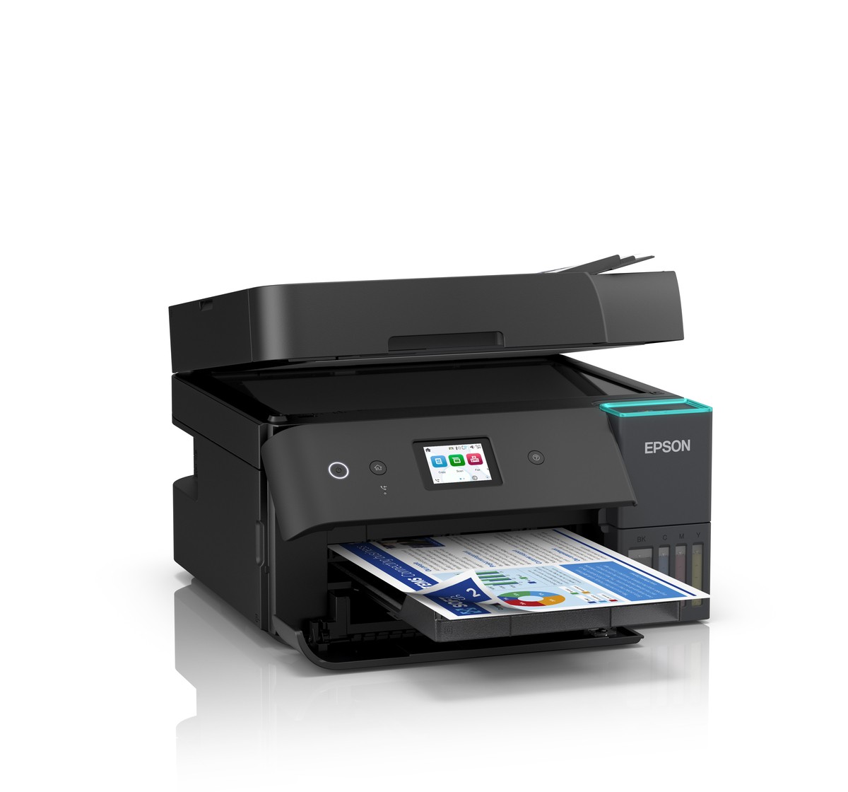Epson EcoTank L6390 C11CL40405 atramentová multifunkcia.
(obálka), C6 (obálka), 10 x 15 cm, 13 x 18 cmRozlíšenie [DPI]: 4.800 x 1.200 dpi 
Rýchlosť tlače [str./min.]: 18 Str./min Čiernobielo, 9 Str./min Colour
Max.
Obojstranná tlač: Áno
Automatický podávač pre skenovanie:  ÁnoKapacita zásobníka [str.]:  250 Listov Štandardné

* Automatický podávač dokumentov: Áno
* Kapacita zásobníka papiera: 250Duplexná tlač:  Áno (A4, obyčajný papier)Okraje tlače: 0 mm horný, 0 mm pravý, 0 mm spodný, 0 mm ľavý (Ak je definovaný okraj.
dokumentov – obojstranné skenovanie (obyčajný papier A4), Automatická obojstranná tlač (A4, obyčajný papier), Tlač bez okrajov Skenner:

* Skenovacie rozlíšenie: 1.200 dpi x 2.400 dpi (horizontálne x vertikálne)
* Typ skenera: Contact image sensor (CIS)Fax:

*Voliteľ rýchlosti faxu (max.): 100 mien a čísel
*Pamäť stránok: až 100 strán (ITU-T, tabuľka č.
*Faxové funkcie: Faxovanie z PC, Automatické opakovanie, Adresár, Rozosielanie faxu, Náhľad faxu, Prijatie prieskumuSpotreba [W]: 15 W (samostatné kopírovanie, vzor ISO/IEC 24712), 0,7 W (úsporný režim), 7,4 W Pripravené, 0,1 W (vypnutie), TEC 0,1 kWh/týždeň)Rozmery (šírka x hĺbka x výška): 375 x 347 x 240 mmHmotnosť [kg]: 7,3 kg Podporované operačné systémy: Mac OS X 10.9.5 alebo novší, Windows 10 (32/64 bit), Windows 11, Windows 7 (32/64 bit), Windows 8
(32/64bitová verzia), Windows 8.1 (32/64 bit), Windows Server 2008 (32/64bitová verzia), Windows
Server 2008 R2, Windows Server 2012 (64bit), Windows Server 2012 R2, Windows Server 2016,
Windows Server 2019, Windows Server 2022 Obsah balenia: 1 sada atramentu (1 × 127 ml BK, 3 × 70 ml CMY) + Extra Black, Hlavné zariadenie, napájací kábel, Záručný dokument, sprievodca rýchlou inštaláciouZáruka: 1 rok