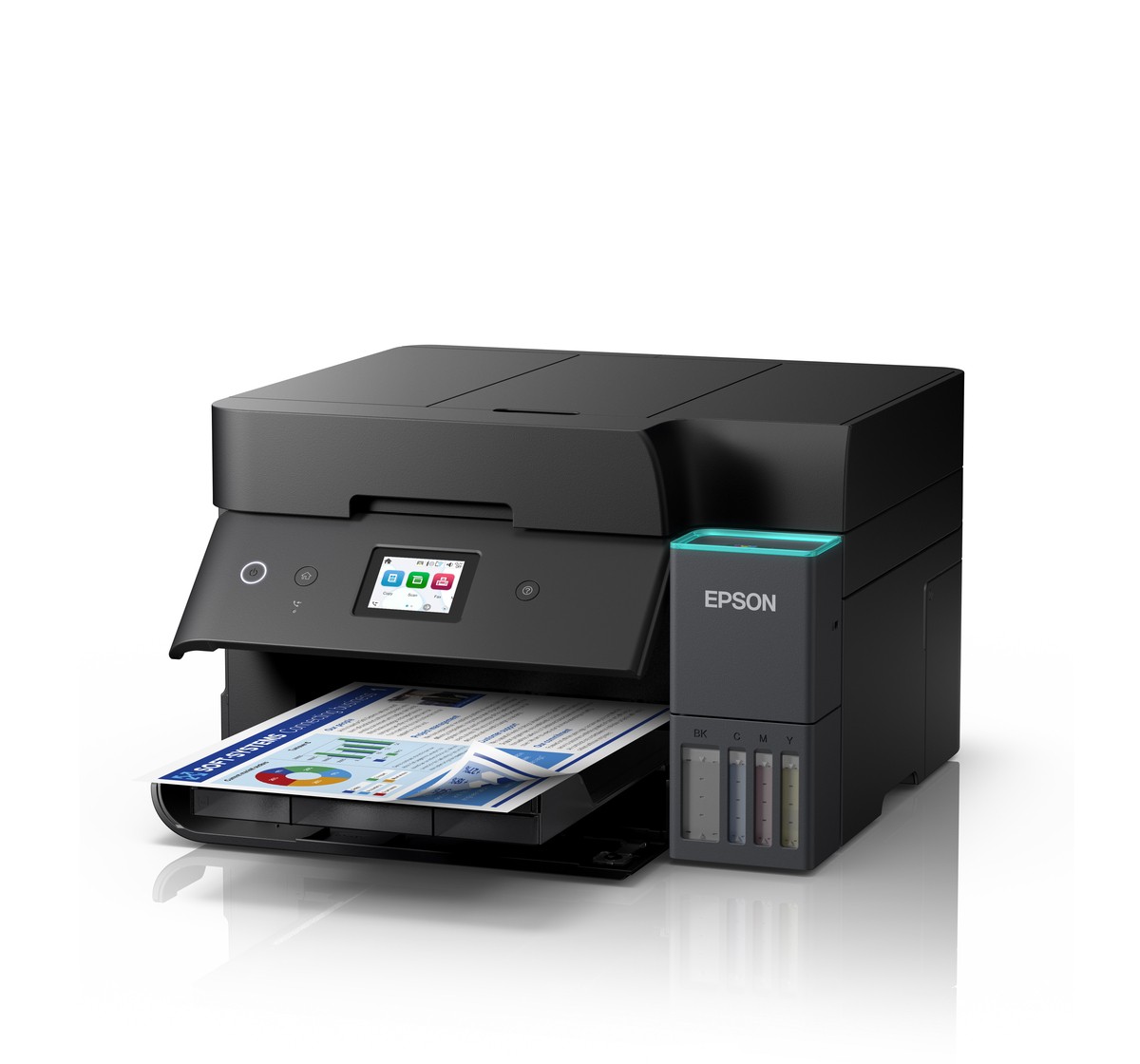 Epson EcoTank L6390 C11CL40405 atramentová multifunkcia.
(obálka), C6 (obálka), 10 x 15 cm, 13 x 18 cmRozlíšenie [DPI]: 4.800 x 1.200 dpi 
Rýchlosť tlače [str./min.]: 18 Str./min Čiernobielo, 9 Str./min Colour
Max.
Obojstranná tlač: Áno
Automatický podávač pre skenovanie:  ÁnoKapacita zásobníka [str.]:  250 Listov Štandardné

* Automatický podávač dokumentov: Áno
* Kapacita zásobníka papiera: 250Duplexná tlač:  Áno (A4, obyčajný papier)Okraje tlače: 0 mm horný, 0 mm pravý, 0 mm spodný, 0 mm ľavý (Ak je definovaný okraj.
dokumentov – obojstranné skenovanie (obyčajný papier A4), Automatická obojstranná tlač (A4, obyčajný papier), Tlač bez okrajov Skenner:

* Skenovacie rozlíšenie: 1.200 dpi x 2.400 dpi (horizontálne x vertikálne)
* Typ skenera: Contact image sensor (CIS)Fax:

*Voliteľ rýchlosti faxu (max.): 100 mien a čísel
*Pamäť stránok: až 100 strán (ITU-T, tabuľka č.
*Faxové funkcie: Faxovanie z PC, Automatické opakovanie, Adresár, Rozosielanie faxu, Náhľad faxu, Prijatie prieskumuSpotreba [W]: 15 W (samostatné kopírovanie, vzor ISO/IEC 24712), 0,7 W (úsporný režim), 7,4 W Pripravené, 0,1 W (vypnutie), TEC 0,1 kWh/týždeň)Rozmery (šírka x hĺbka x výška): 375 x 347 x 240 mmHmotnosť [kg]: 7,3 kg Podporované operačné systémy: Mac OS X 10.9.5 alebo novší, Windows 10 (32/64 bit), Windows 11, Windows 7 (32/64 bit), Windows 8
(32/64bitová verzia), Windows 8.1 (32/64 bit), Windows Server 2008 (32/64bitová verzia), Windows
Server 2008 R2, Windows Server 2012 (64bit), Windows Server 2012 R2, Windows Server 2016,
Windows Server 2019, Windows Server 2022 Obsah balenia: 1 sada atramentu (1 × 127 ml BK, 3 × 70 ml CMY) + Extra Black, Hlavné zariadenie, napájací kábel, Záručný dokument, sprievodca rýchlou inštaláciouZáruka: 1 rok