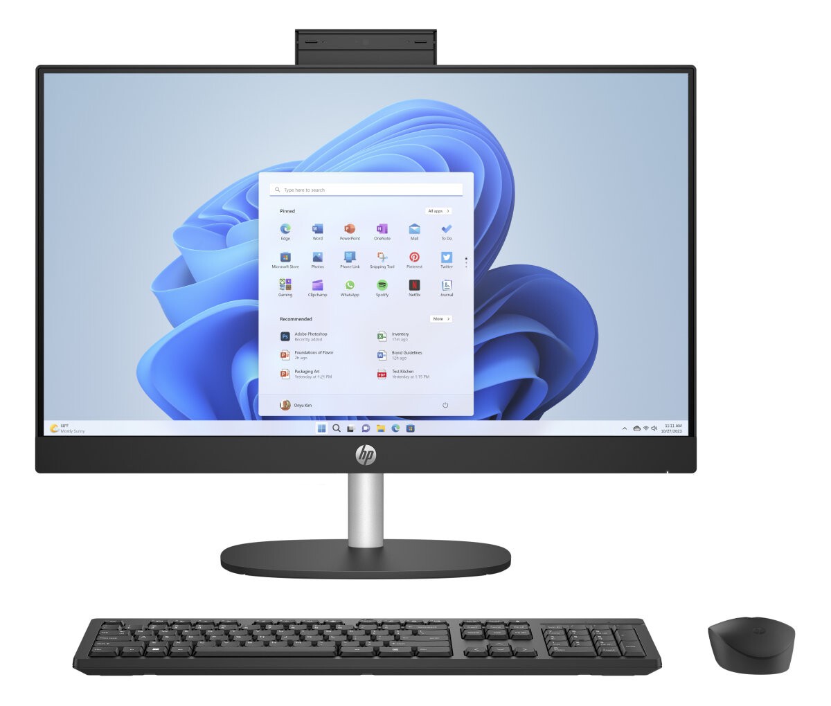 HP HP Desktop AI 24-cr2007nc BQ8S9EA#BCM All-in-one PC, 23.8", FHD, U7-255U, 32GB, 1TB, Intel UHD, W11H, Black, 2R