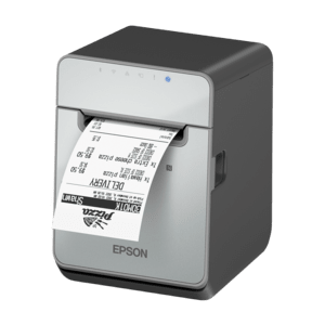 Epson TM-L100, 8 dots/mm (203 dpi), cutter, linerless, USB, Lightning, BT, Ethernet, black.