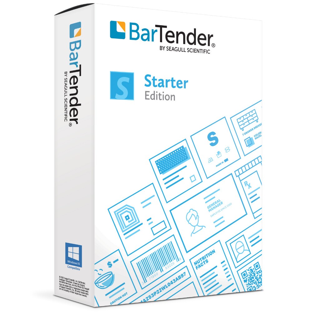 Seagull BTS-WS-5YR BarTender 2022 Starter, workstation license, unlimited printers
