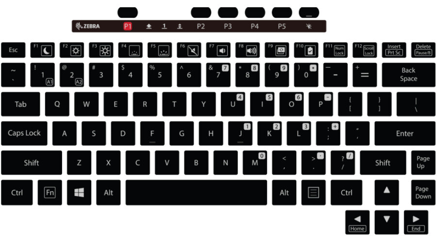 Zebra KYB-ET6X-2IN1-FR1-01 2-in-1 Keyboard, FR.