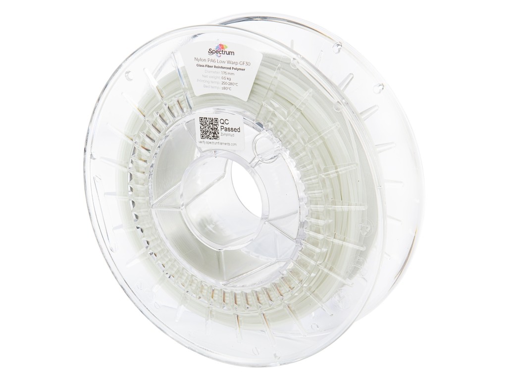 Spectrum 80721 3D filament, PA6 Low Warp GF30, 1,75mm, 500g, natural