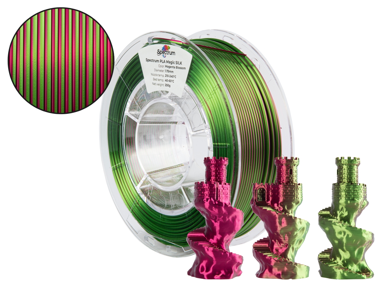 Spectrum 81393 filament, PLA Magic SILK, 0.25kg, 1.75mm, MAGENTA BLOSSOM