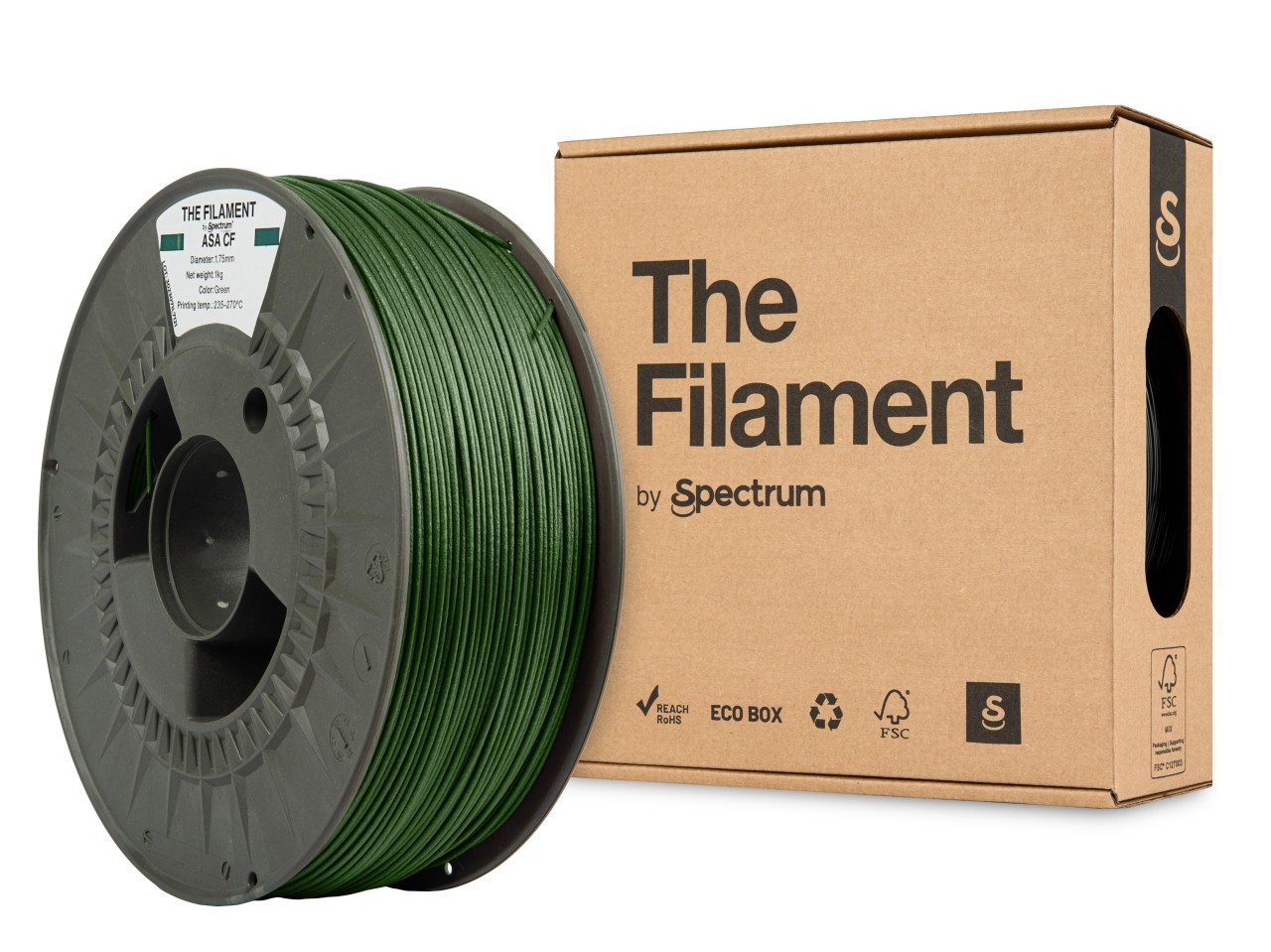 Levně "The Filament" by Spectrum TF-24121, ASA CF, 1,75mm, 1000g, Zelený (Green)