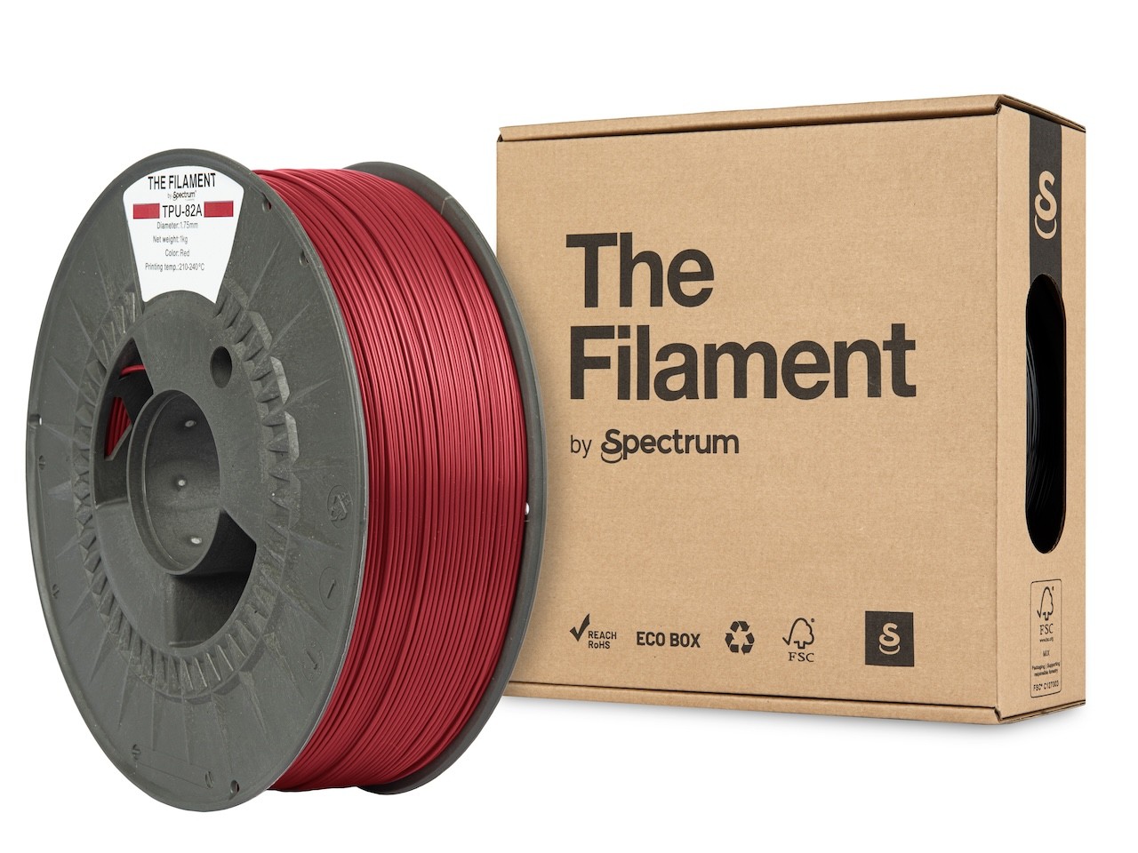 Levně "The Filament" by Spectrum TF-24123, TPU-82A, 1,75mm, 1000g, Červený (Red)