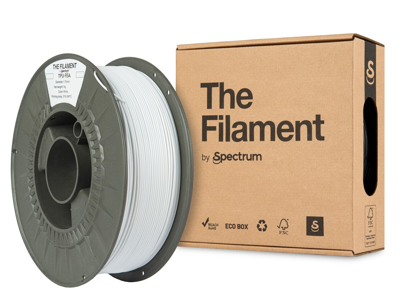 Levně "The Filament" by Spectrum TF-24132, TPU-95A, 1,75mm, 1000g, Bílý (White)