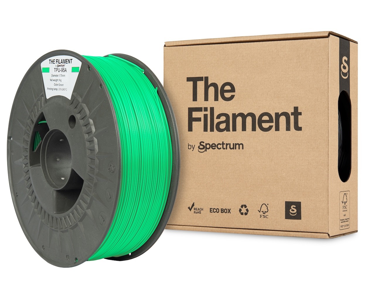 Levně "The Filament" by Spectrum TF-24134, TPU-95A, 1,75mm, 1000g, Zelený (Green)