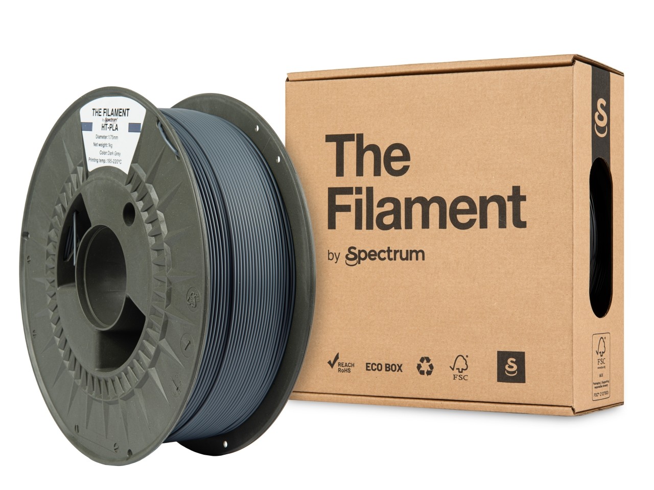 Levně "The Filament" by Spectrum TF-24140, HT-PLA, 1,75mm, 1000g, Tmavě šedý (Dark grey)