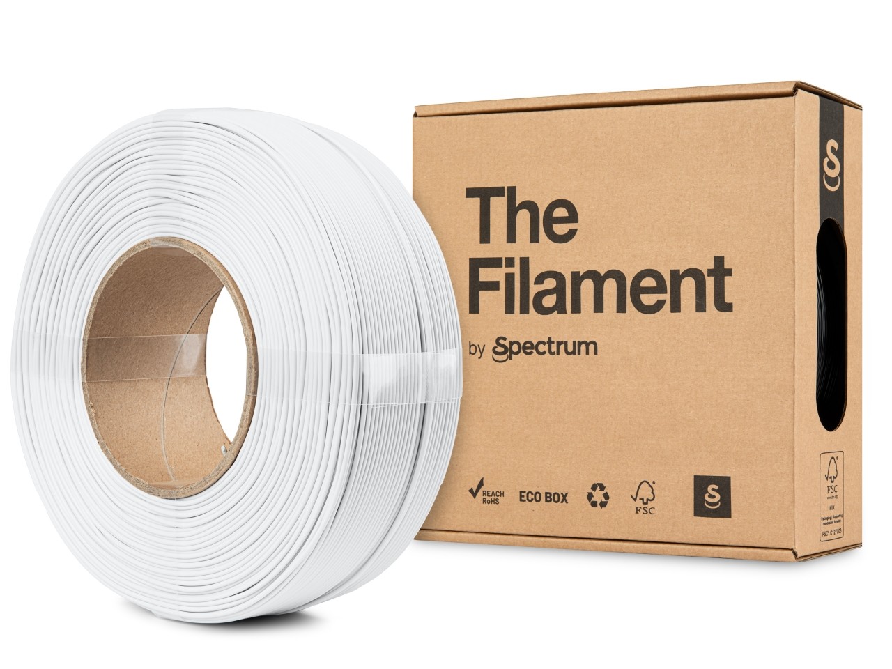 Levně "The Filament" by Spectrum TF-24150, ReFill, PLA Matte, 1,75mm, 1000g, Bílý (Snow white)
