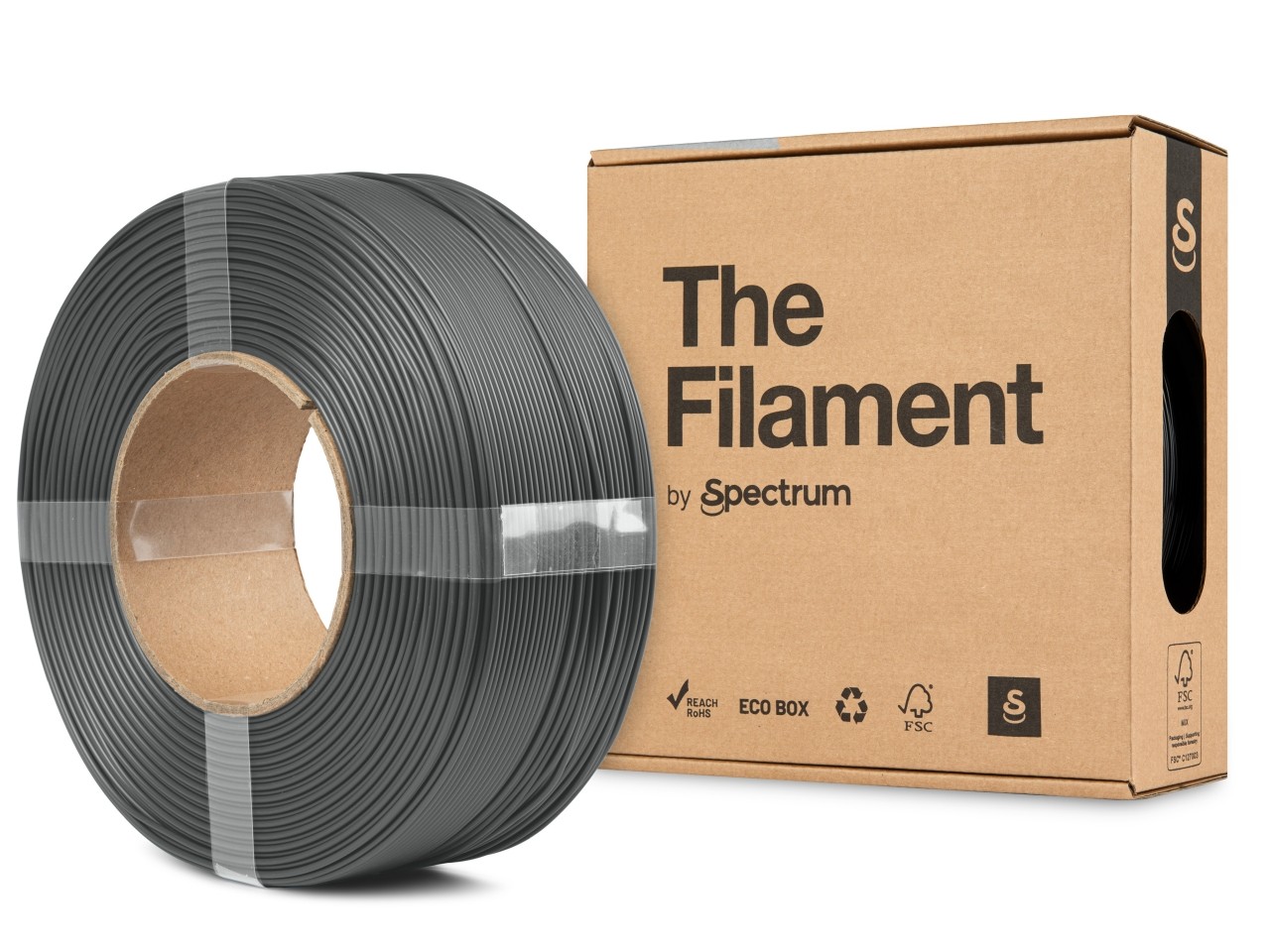 Levně "The Filament" by Spectrum TF-24165, ReFill, PLA Matte, 1,75mm, 1000g, Šedý (Urban grey)