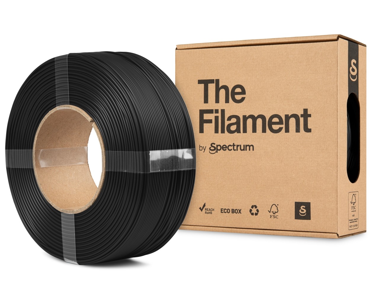 Levně "The Filament" by Spectrum TF-24166 filament, ReFill, PLA Matte, 1,75mm, 1000g, Černý (Stealth black)