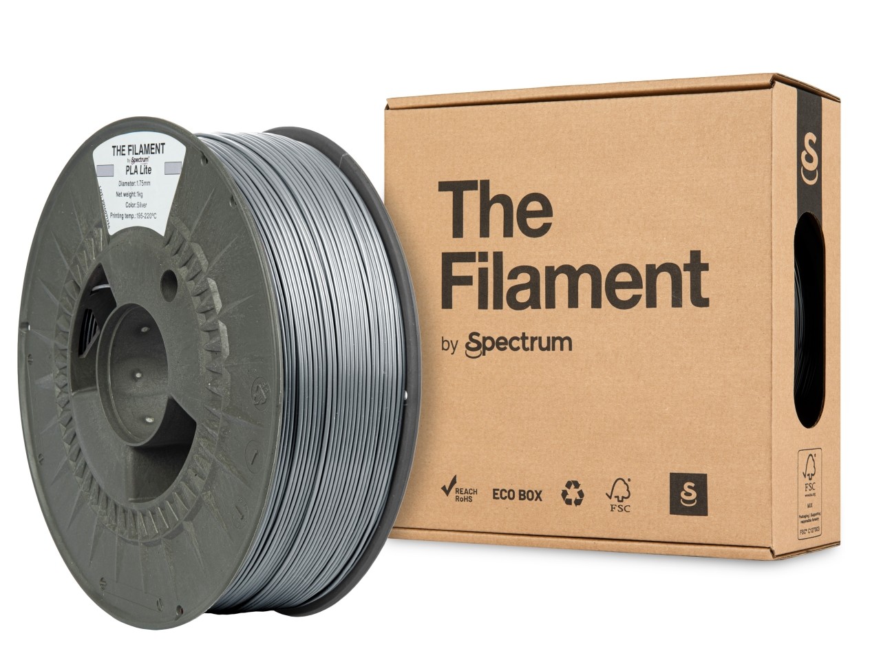 "The Filament" by Spectrum TF-24234, PLA Lite, 1,75mm, 1000g, Strieborný (Silver)