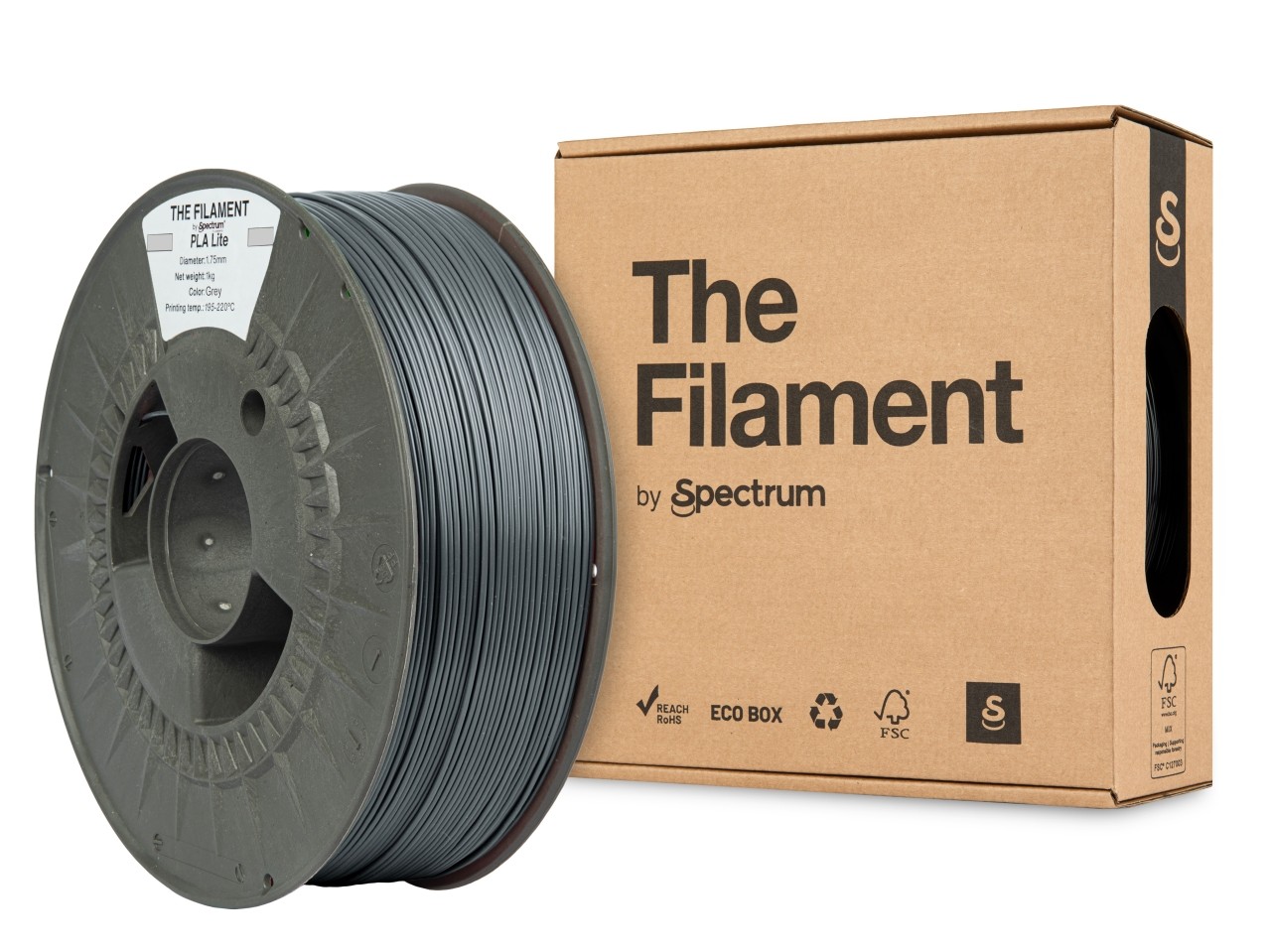 Levně "The Filament" by Spectrum TF-24223, PLA Lite, 1,75mm, 1000g, Šedý (Grey)