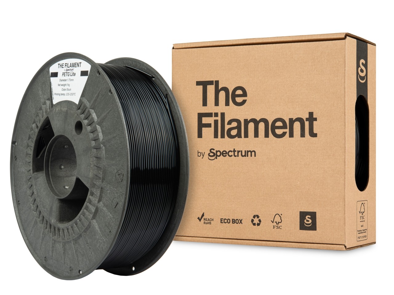 Levně "The Filament" by Spectrum TF-24245, PETG Lite, 1,75mm, 1000g, Černý (Black)