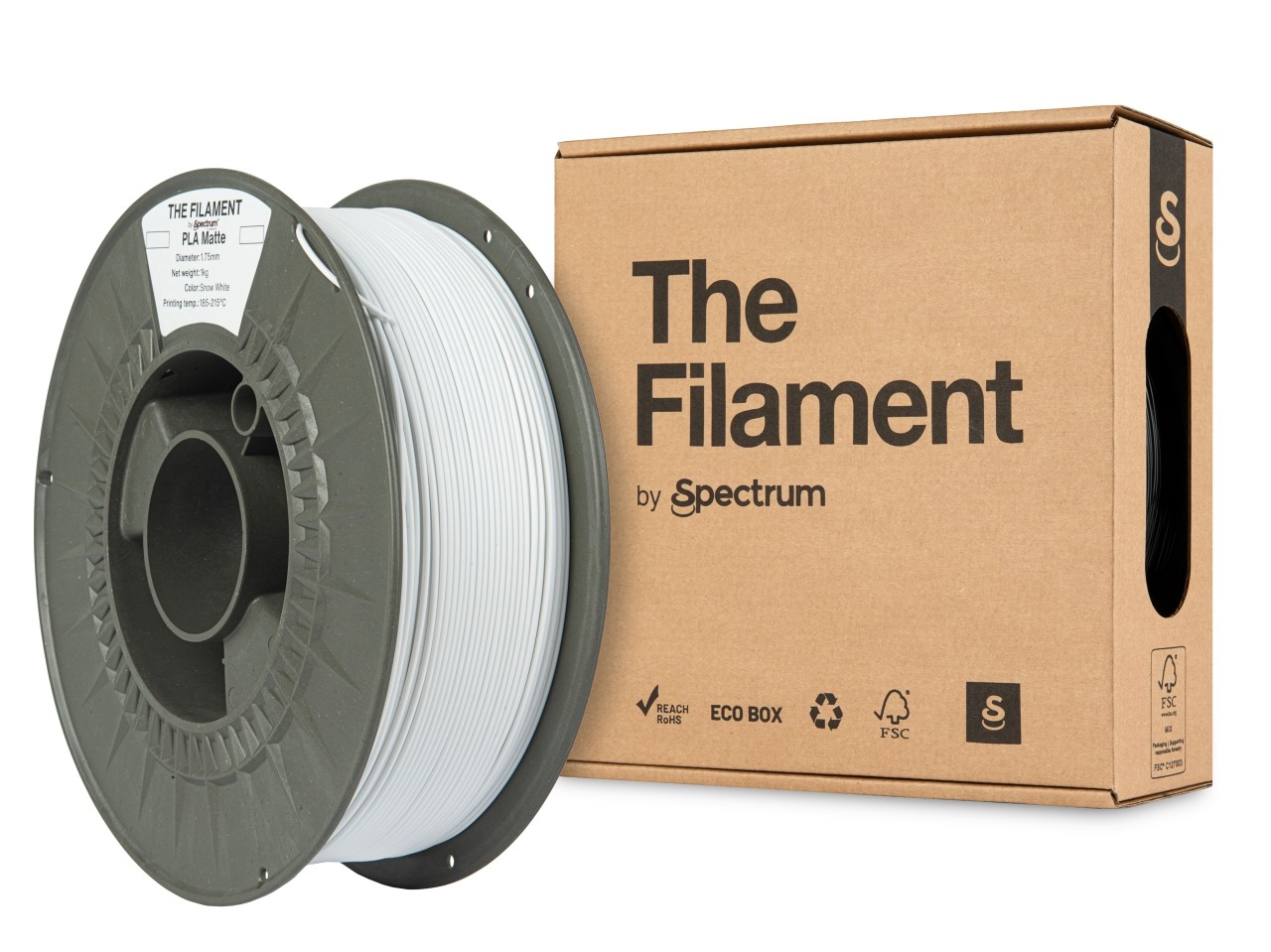 Levně "The Filament" by Spectrum TF-24198, PLA Matte, 1,75mm, 1000g, Bílý (Snow white)