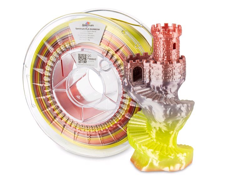 Spectrum 81020 3D filament, PLA SILK RAINBOW, 1,75mm, 1000g, EARTH BLEND