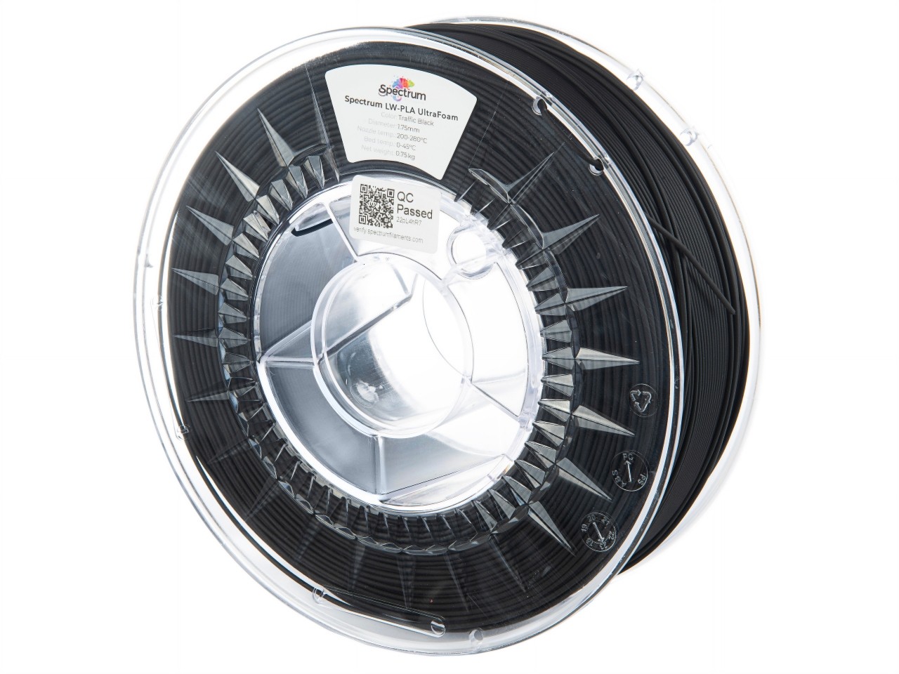 Levně Spectrum 81007 3D filament, LW-PLA UltraFoam, 1,75mm, 750g, Černý (Traffic black)
