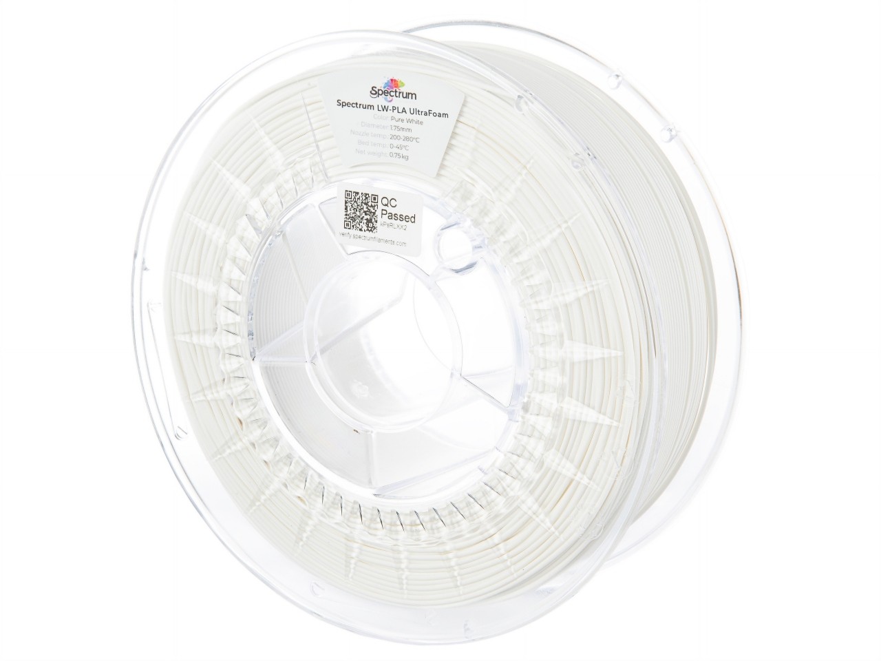 Levně Spectrum 81006 3D filament, LW-PLA UltraFoam, 1,75mm, 750g, Bílý (Pure white)