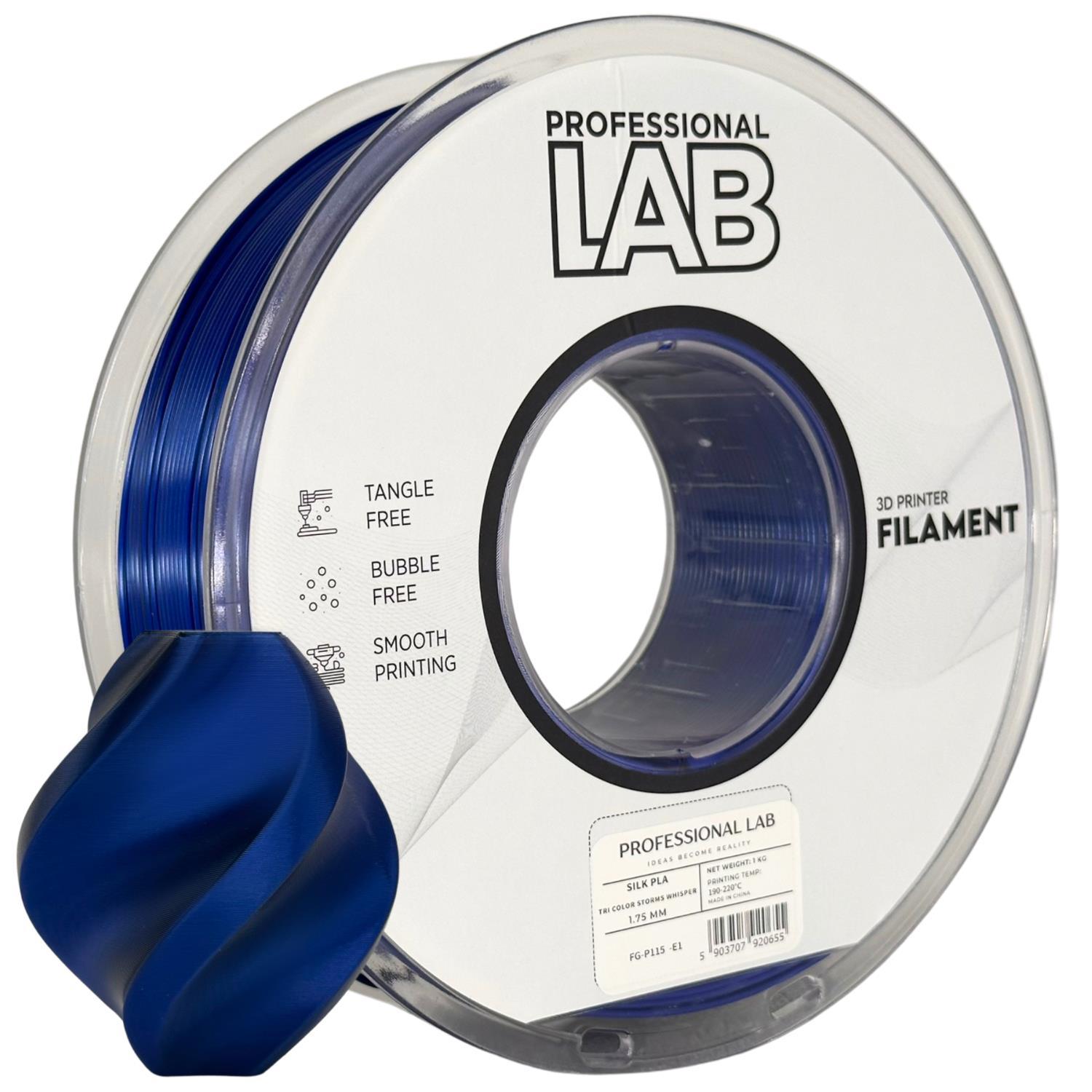 Professional Lab FG-P115-E1, 3D filament, PLA Silk, Tri Color, Storms Whisper, 1kg, 1,75mm