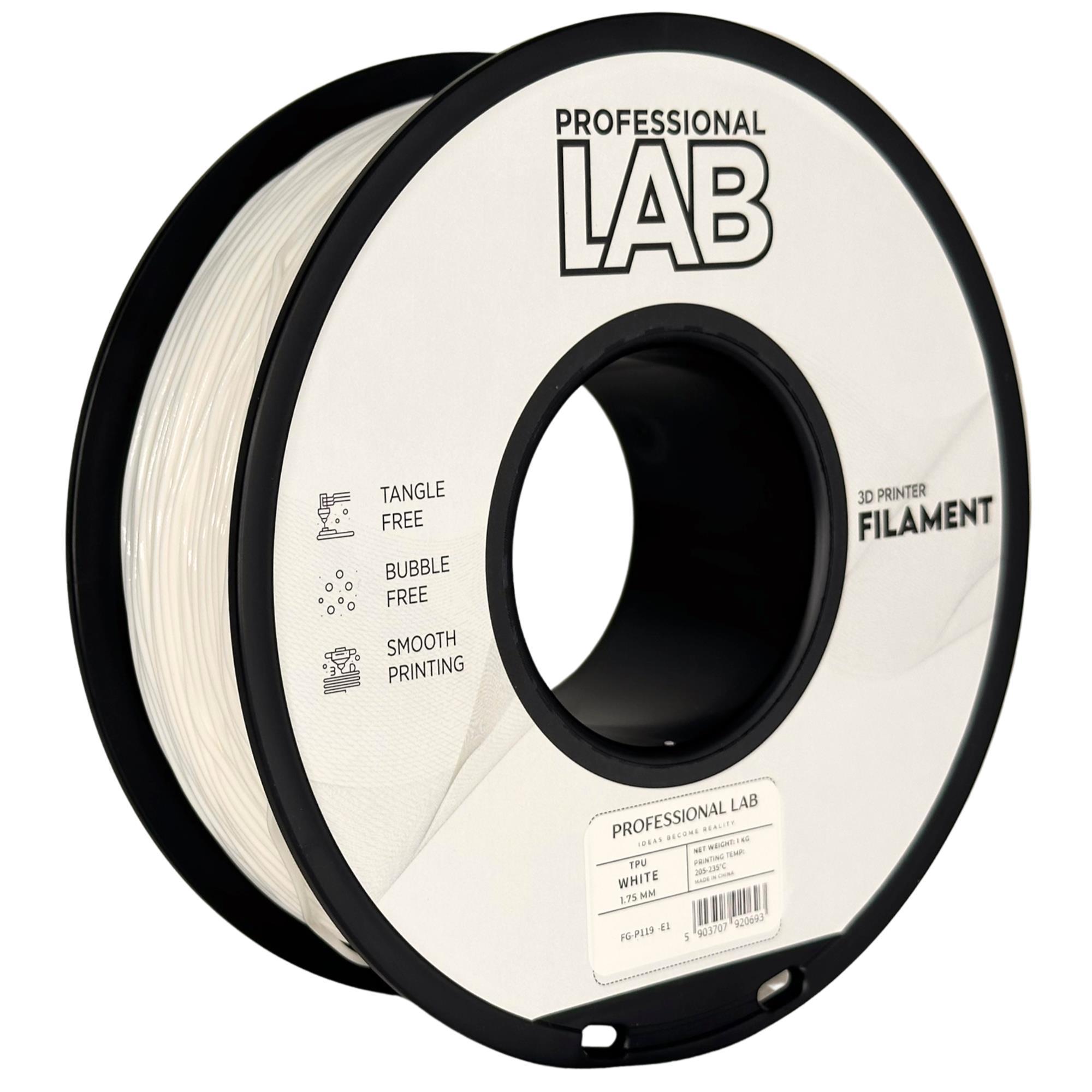 Professional Lab FG-P119-E1, 3D filament, TPU 95A, White, 1kg, 1,75mm