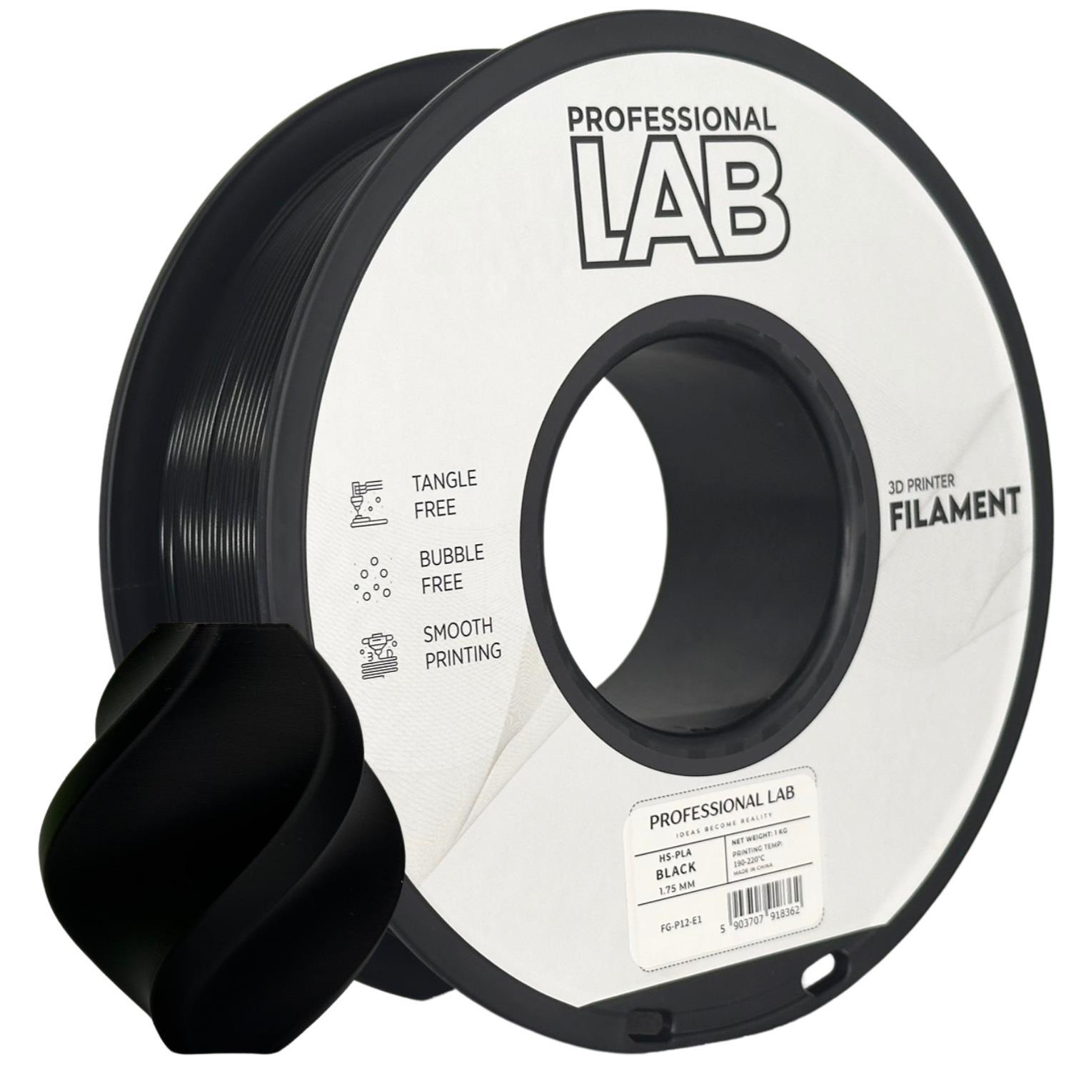Professional Lab FG-P12-E1, 3D filament, HS-PLA, 1,75mm, 1000g, Černý (Black)