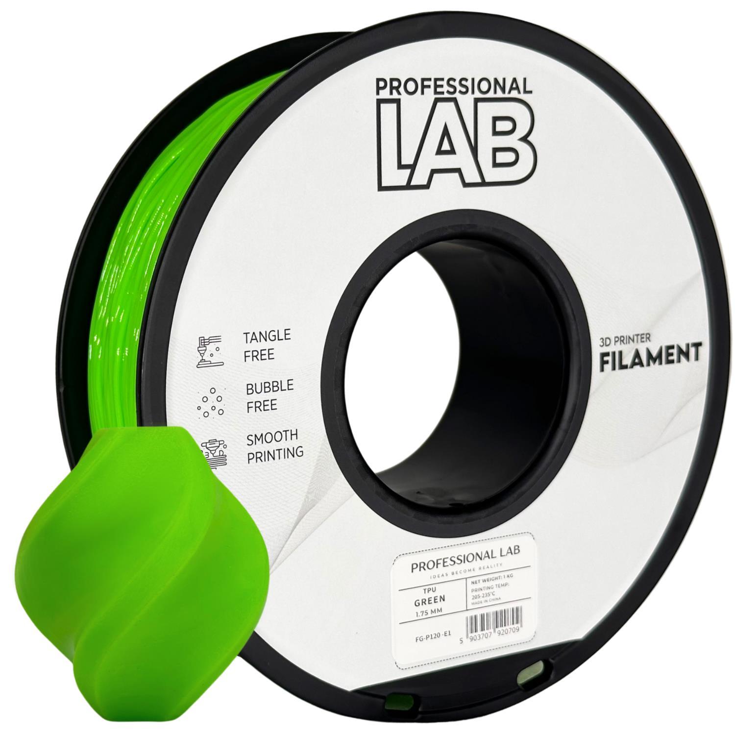 Professional Lab FG-P120-E1, 3D filament, TPU 95A, Green, 1kg, 1,75mm