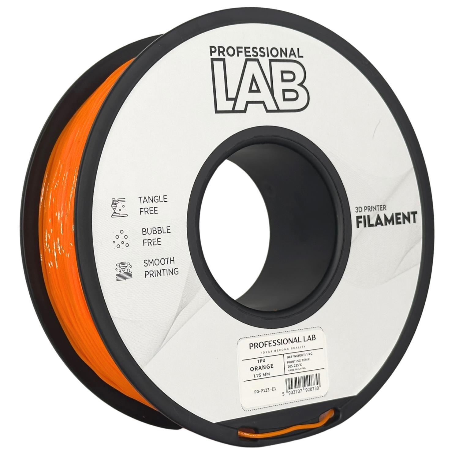 Levně Professional Lab FG-P123-E1, 3D filament, TPU 95A, 1,75mm, 1000g, Oranžový (Orange)