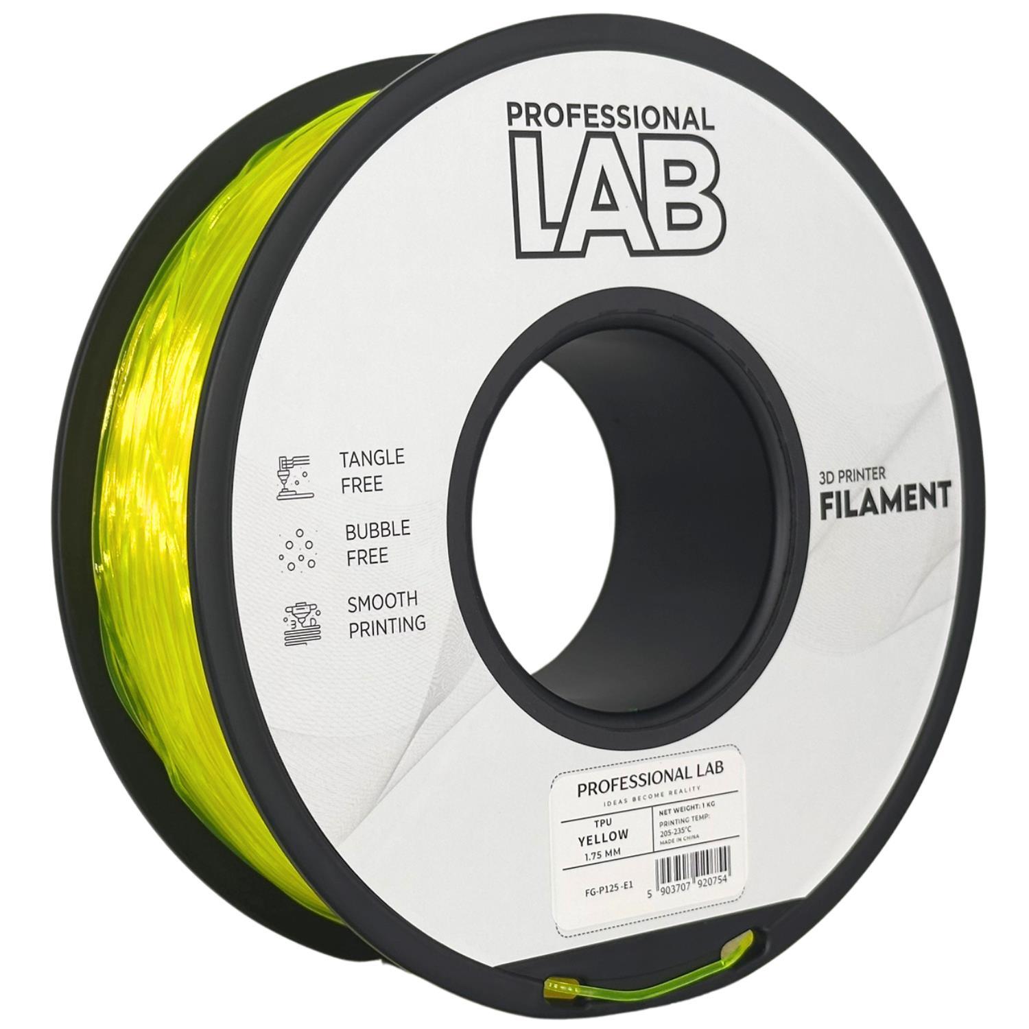 Professional Lab FG-P125-E1, 3D filament, TPU 95A, Yellow, 1kg, 1,75mm