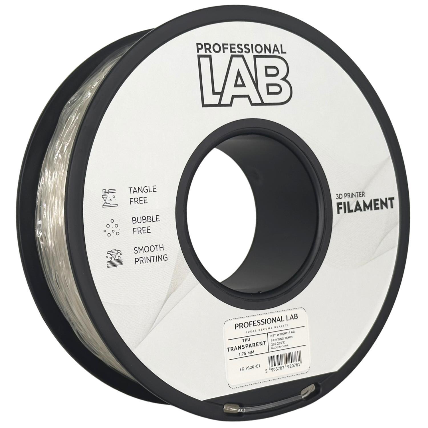 Professional Lab FG-P126-E1, 3D filament, TPU 95A, Transparent, 1kg, 1,75mm