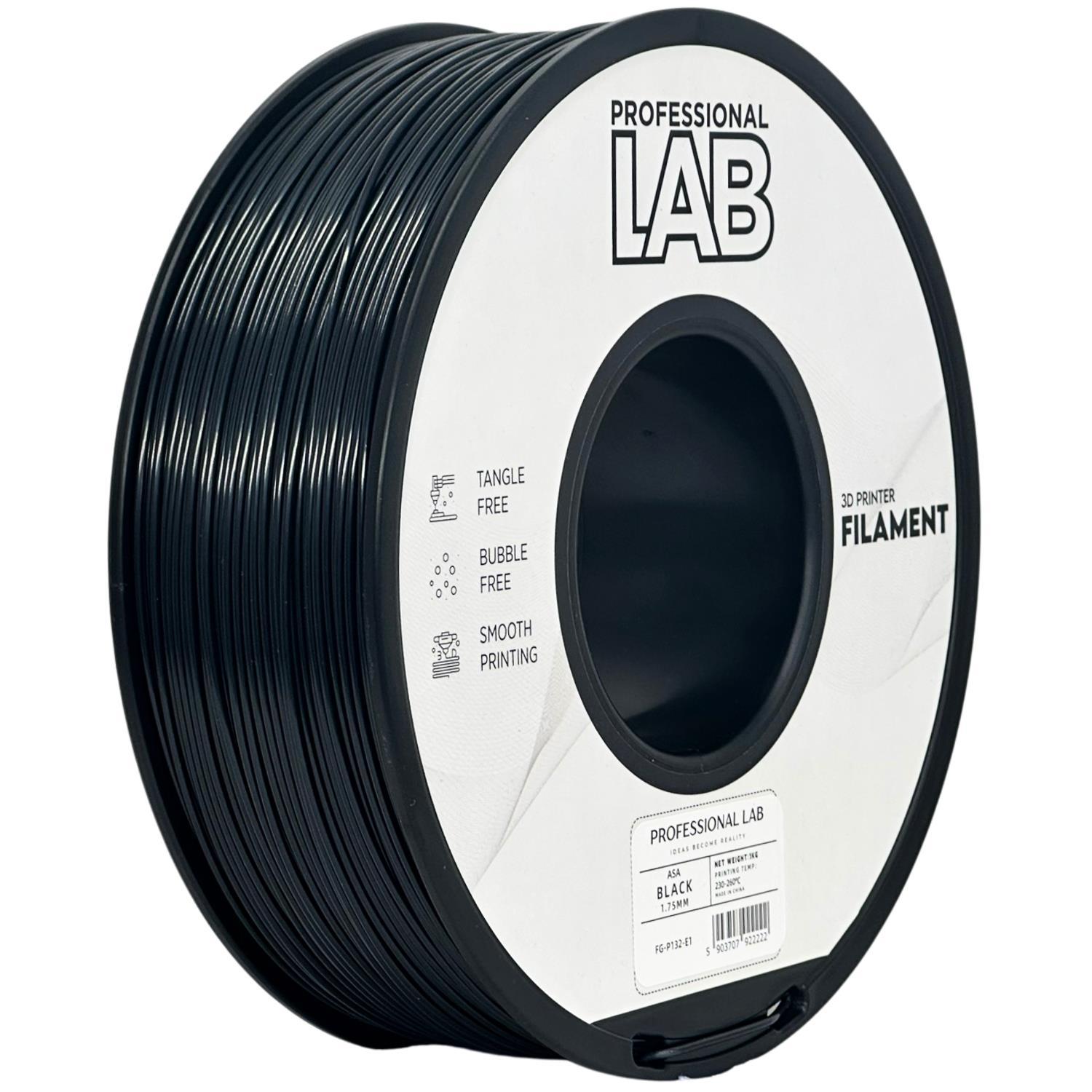Professional Lab FG-P132-E1, 3D filament, ASA, Black, 1kg, 1,75mm