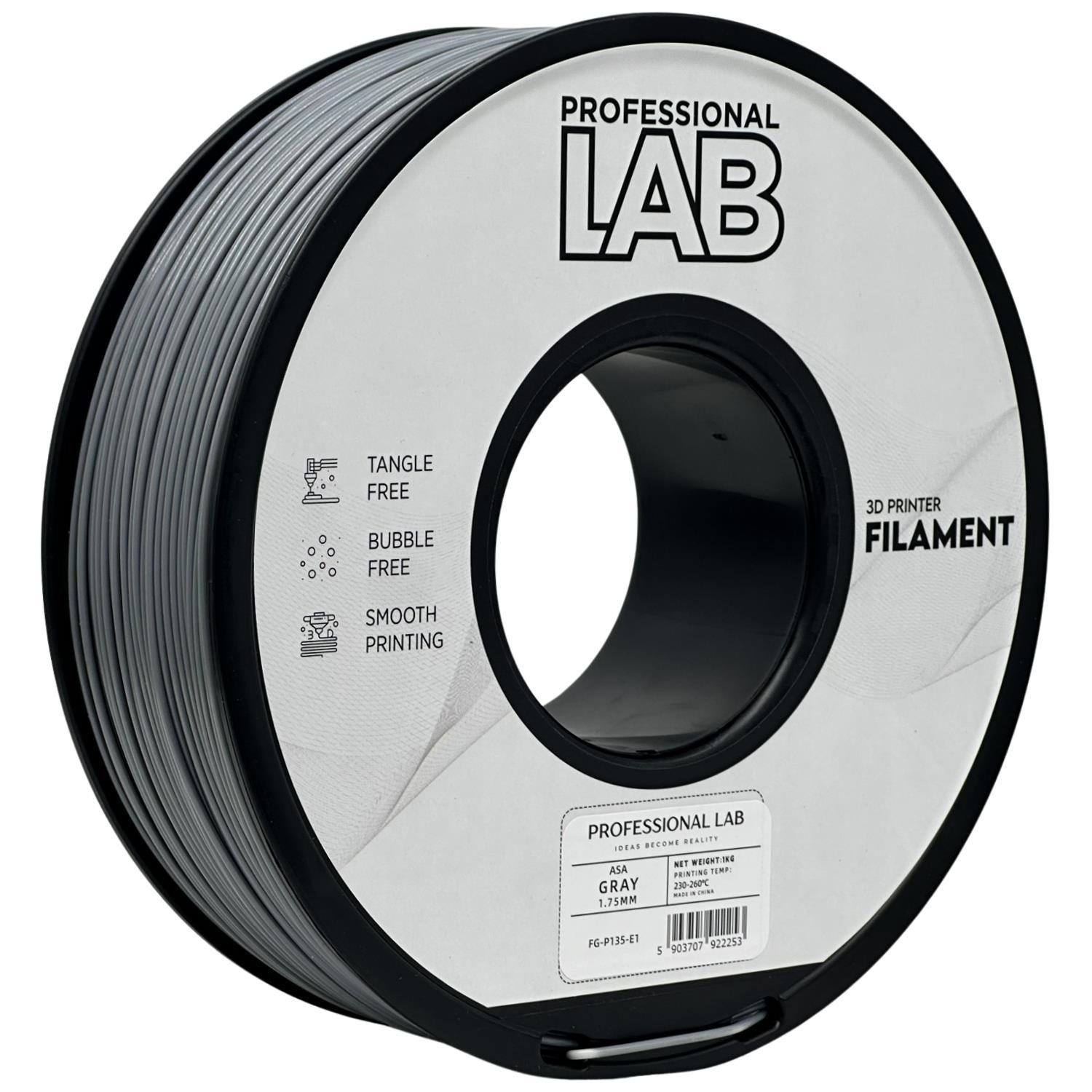Levně Professional Lab FG-P135-E1, 3D filament, ASA, 1,75mm, 1000g, Šedý (Grey)