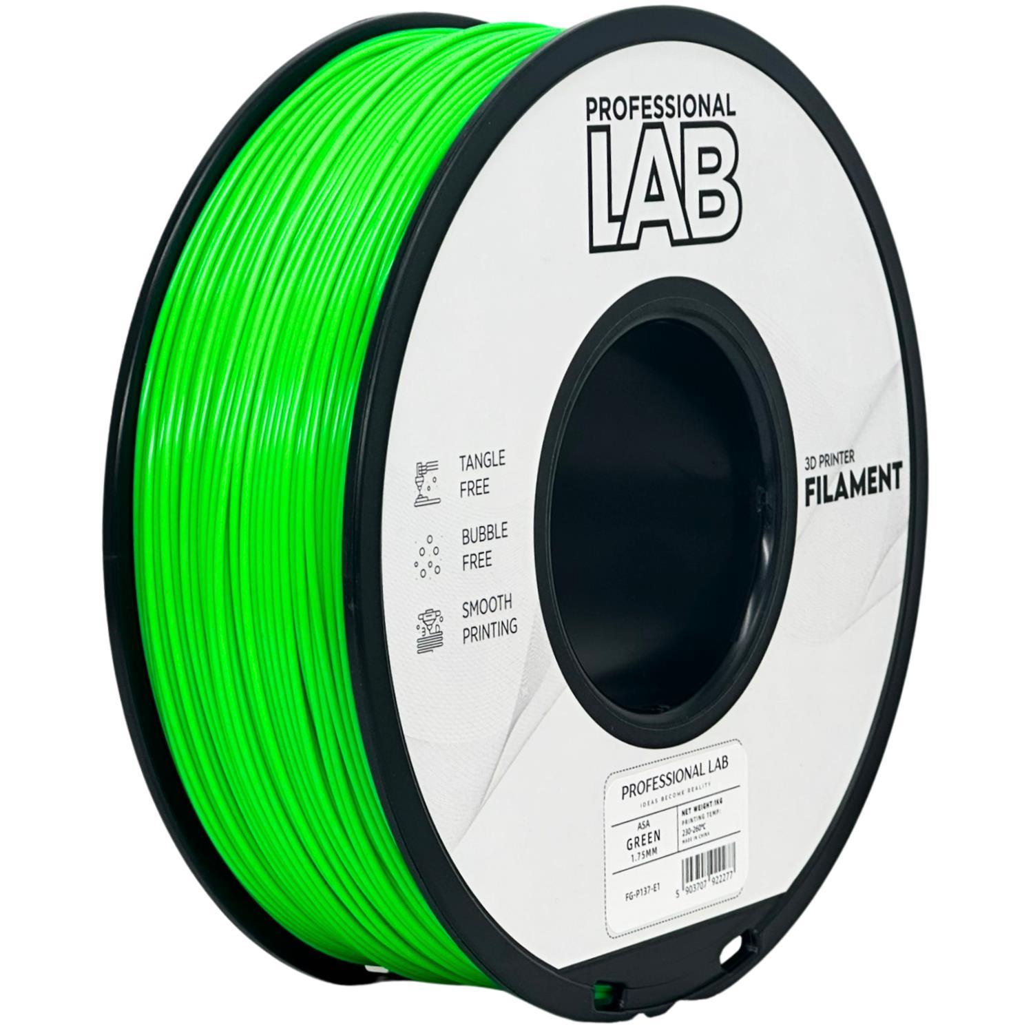 Levně Professional Lab FG-P137-E1, 3D filament, ASA, 1,75mm, 1000g, Zelený (Green)