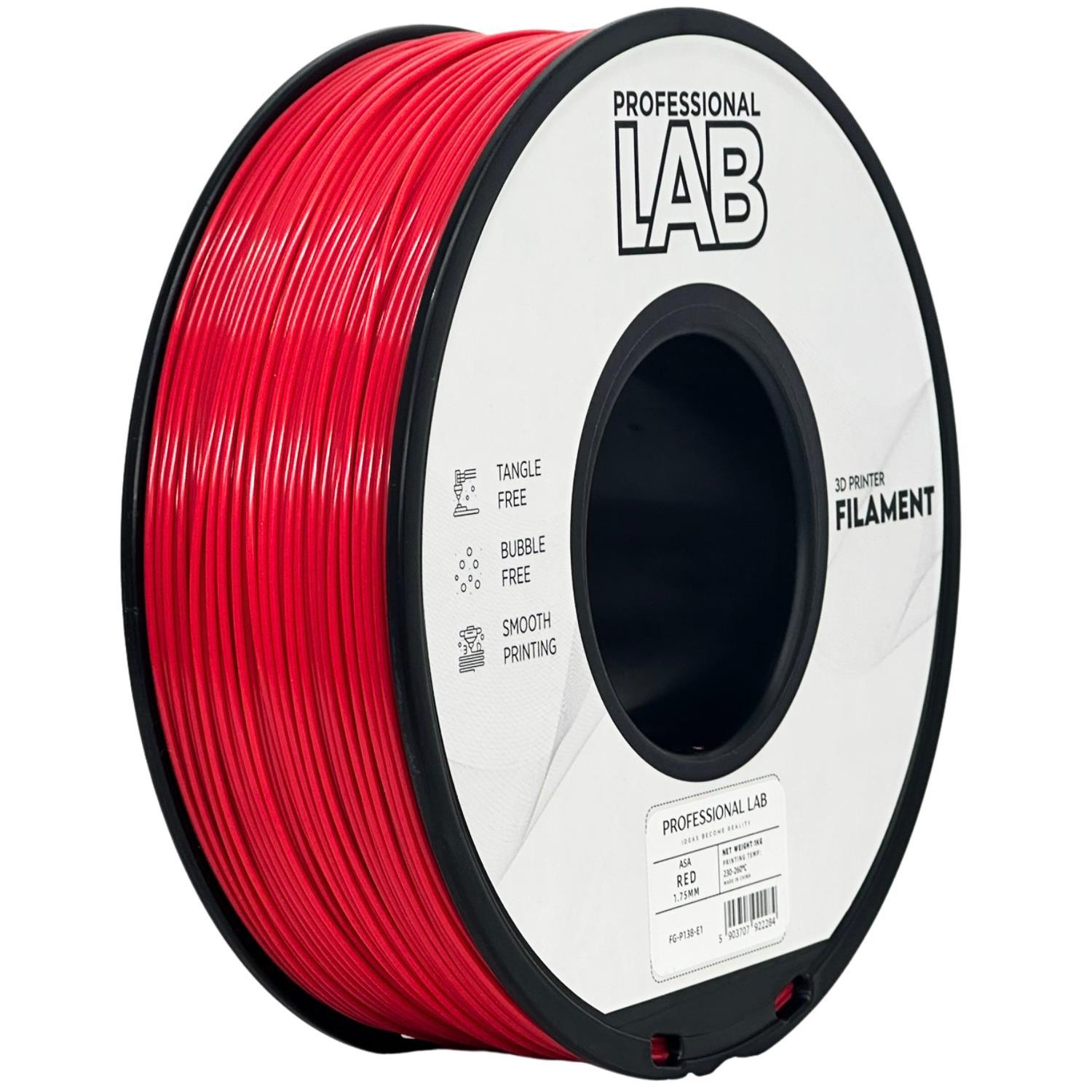 Levně Professional Lab FG-P138-E1, 3D filament, ASA, 1,75mm, 1000g, Červený (Red)