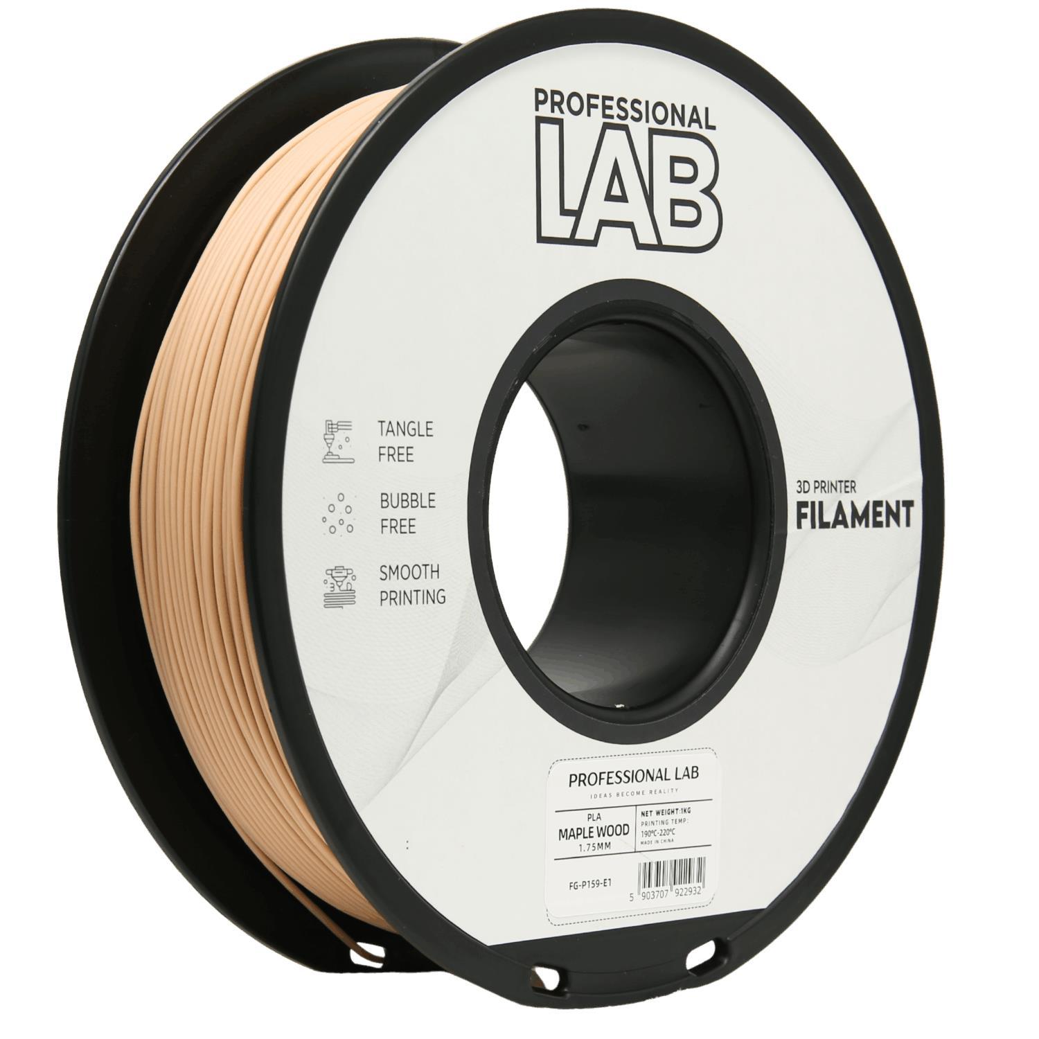 Professional Lab Professional Lab FG-P159-E1, 3D filament, PLA Wood, 1.75mm, 1000g, Beige (Maple wood)