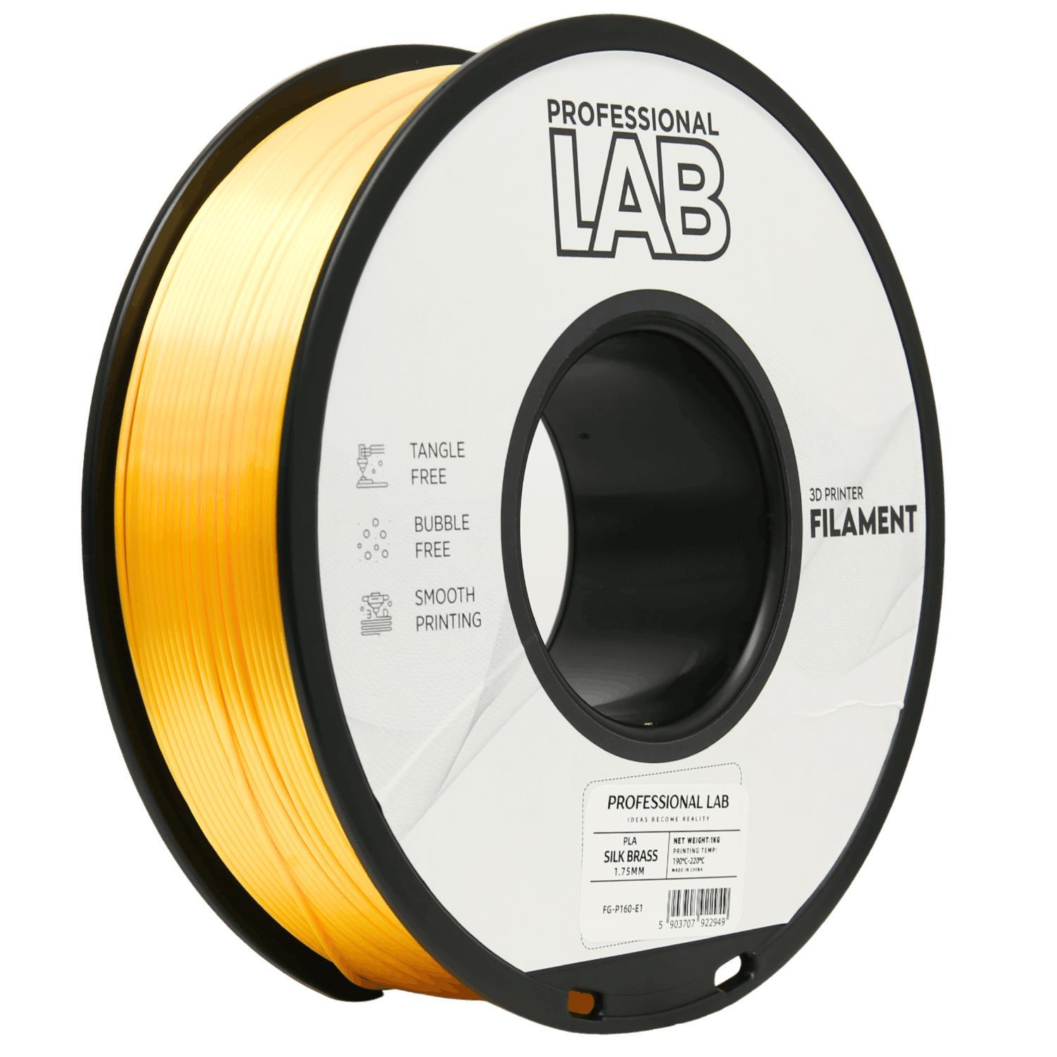 Professional Lab FG-P160-E1, 3D filament, PLA Silk, 1,75mm, 1000g, Žlutý (Brass)