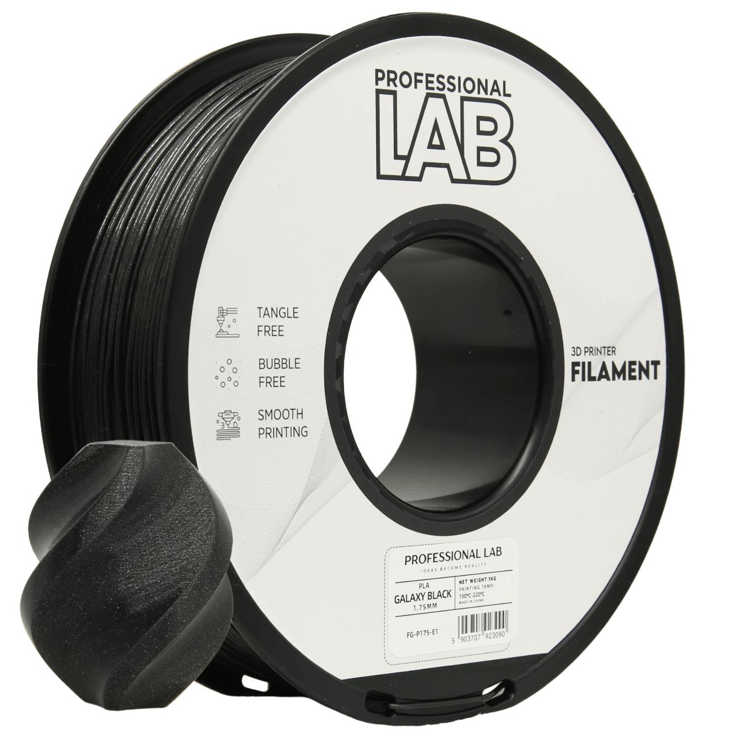 Professional Lab FG-P175-E1, 3D filament, PLA, 1.75mm, 1000g, Black (Galaxy black)