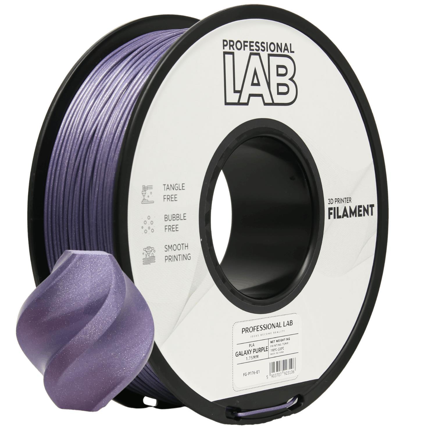 Levně Professional Lab FG-P176-E1, 3D filament, PLA, 1,75mm, 1000g, Fialový (Galaxy purple)