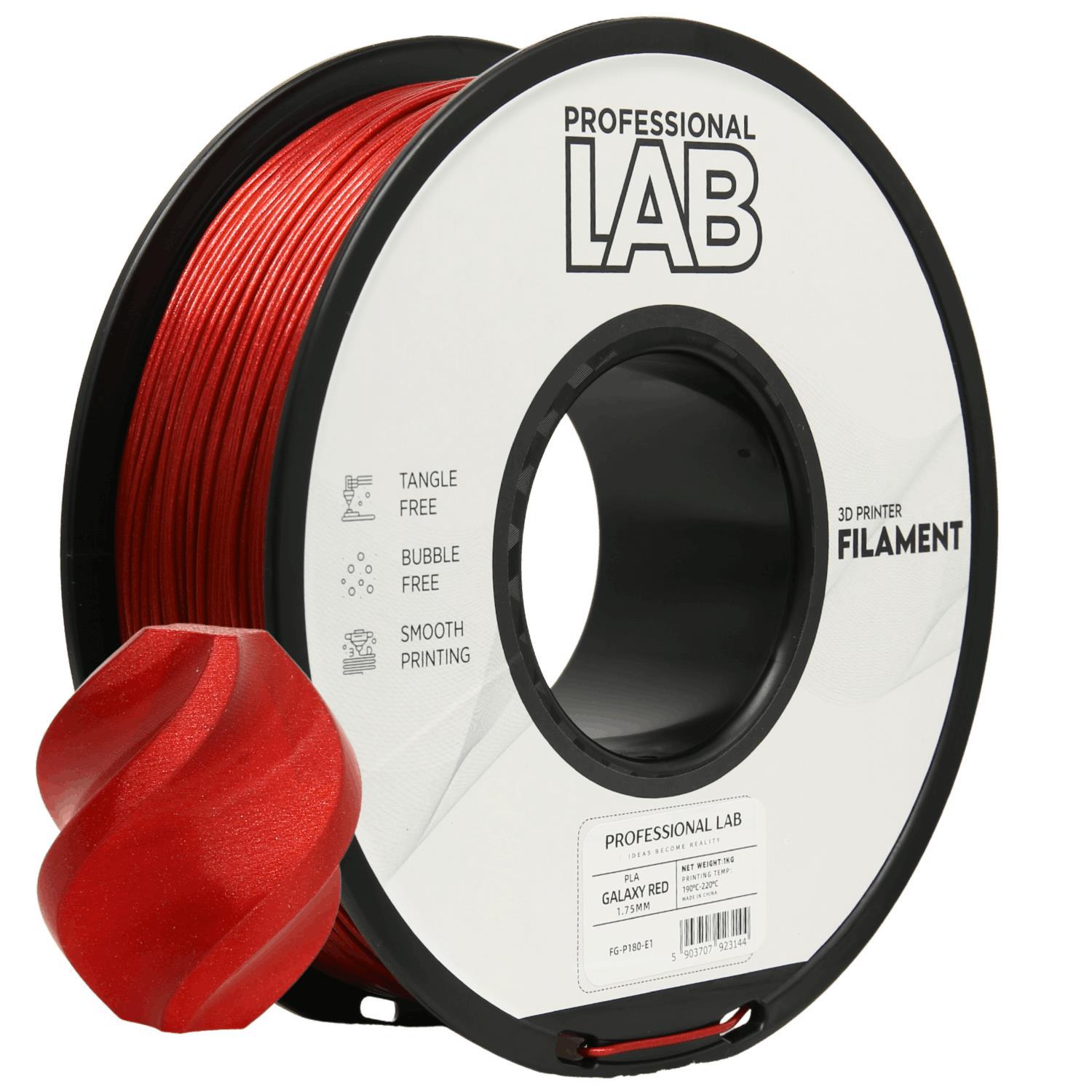 Levně Professional Lab FG-P180-E1, 3D filament, PLA, 1,75mm, 1000g, Červený (Galaxy red)