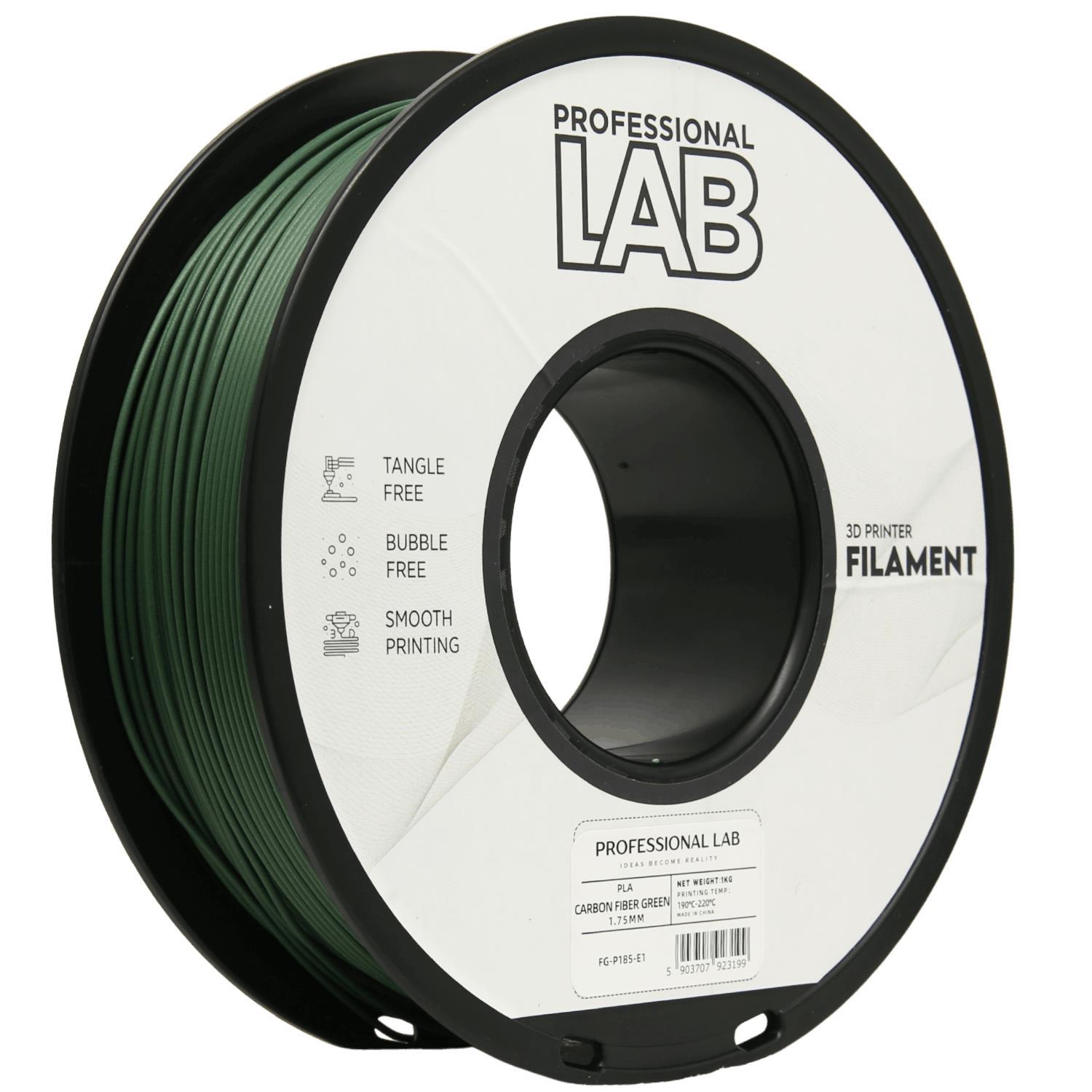 Levně Professional Lab FG-P185-E1, 3D filament, PLA Carbon Fiber, 1,75mm, 1000g, Zelený (Green)