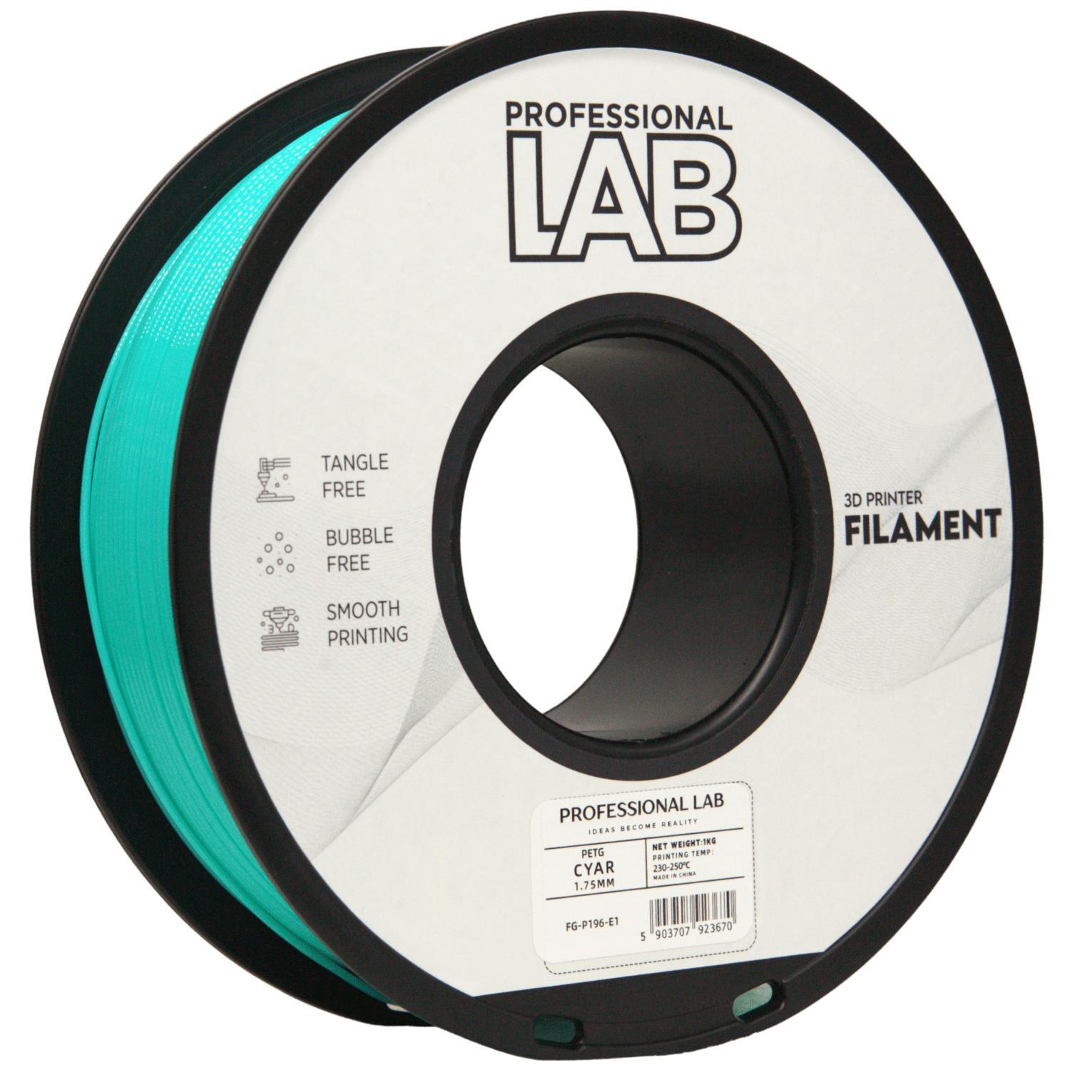 Professional Lab FG-P196-E1, 3D filament, PETG, 1,75mm, 1000g, Azurový (Cyan)