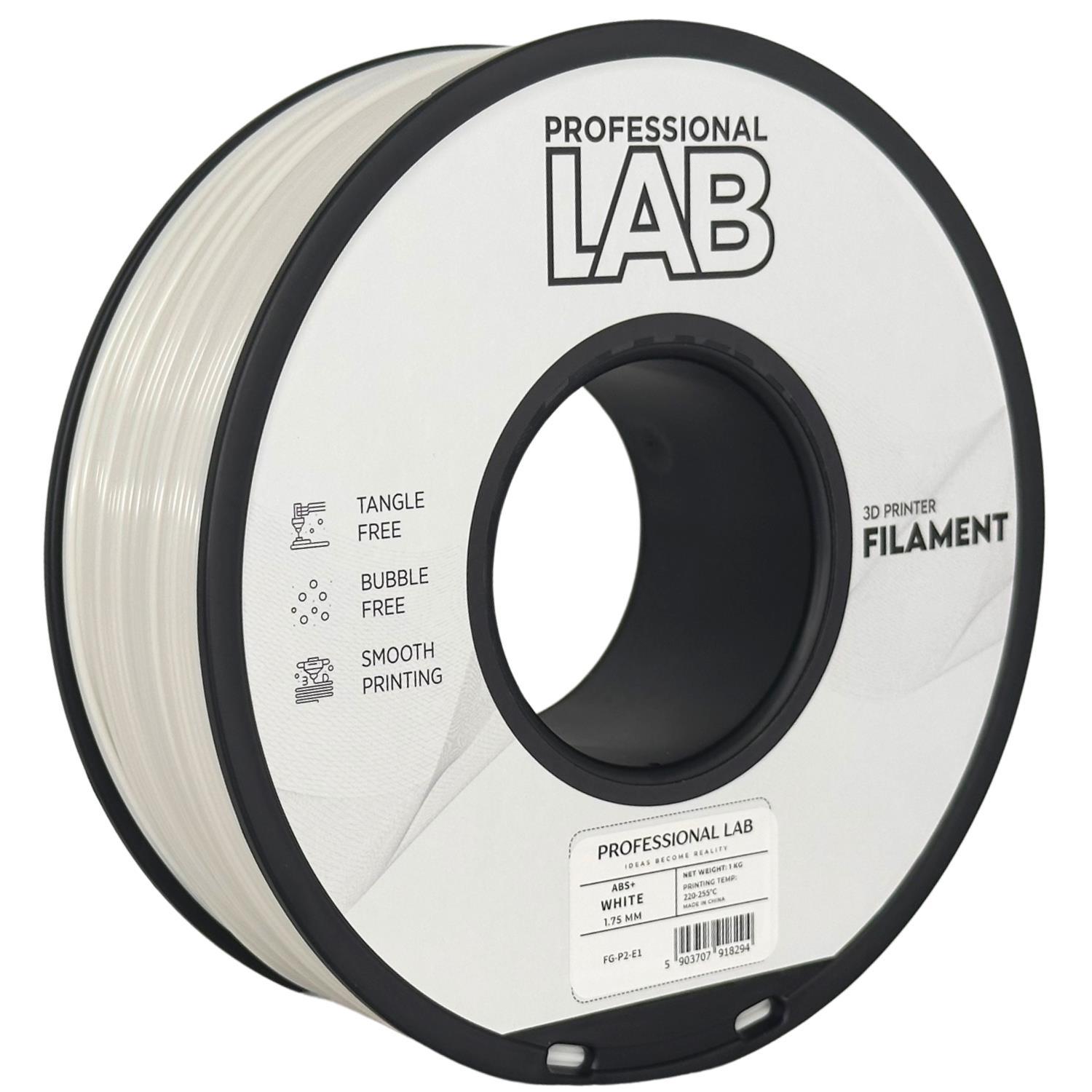 Levně Professional Lab FG-P2-E1, 3D filament, ABS+, 1,75mm, 1000g, Bílý (White)
