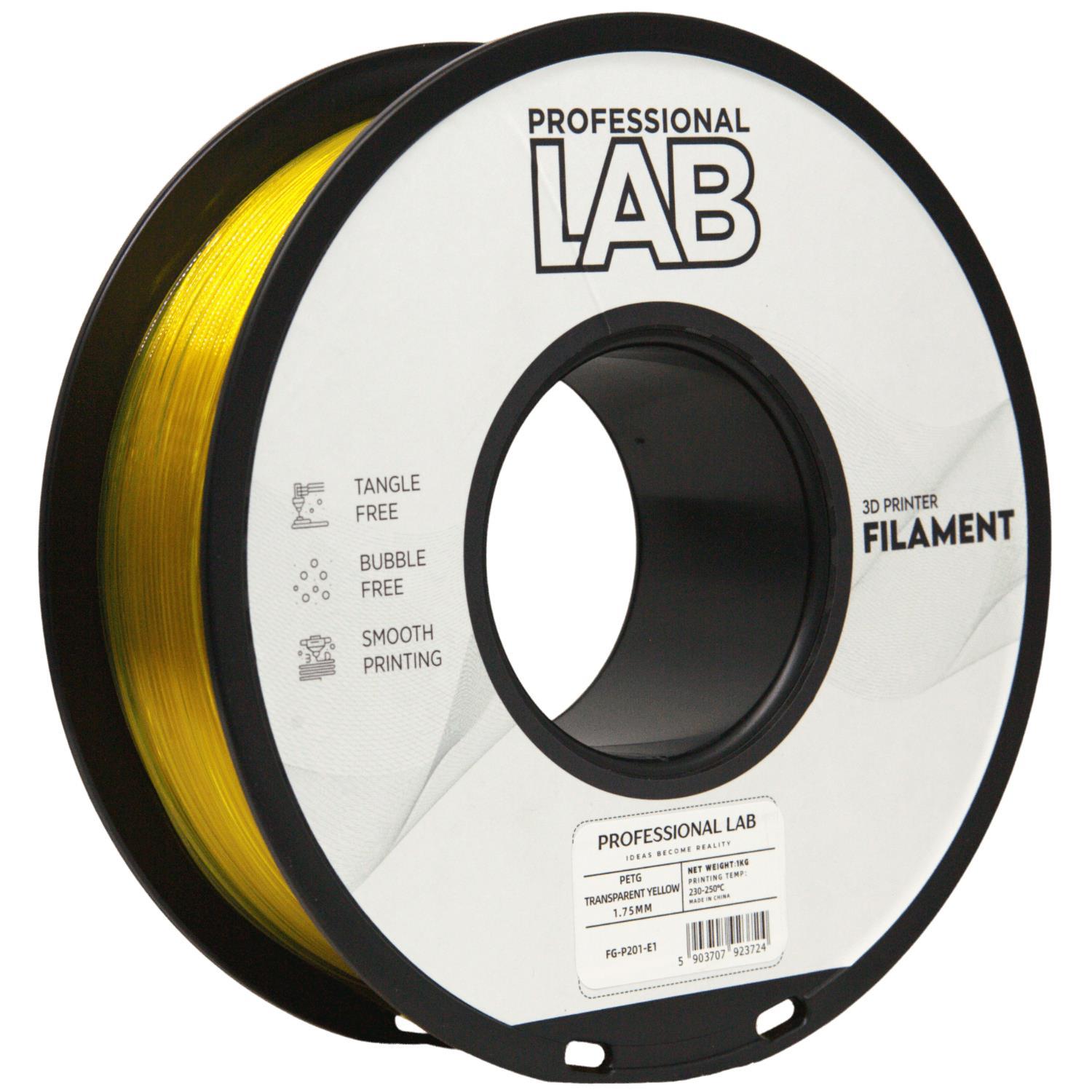 Professional Lab Professional Lab FG-P201-E1, 3D filament, PETG, 1.75mm, 1000g, Transparent yellow