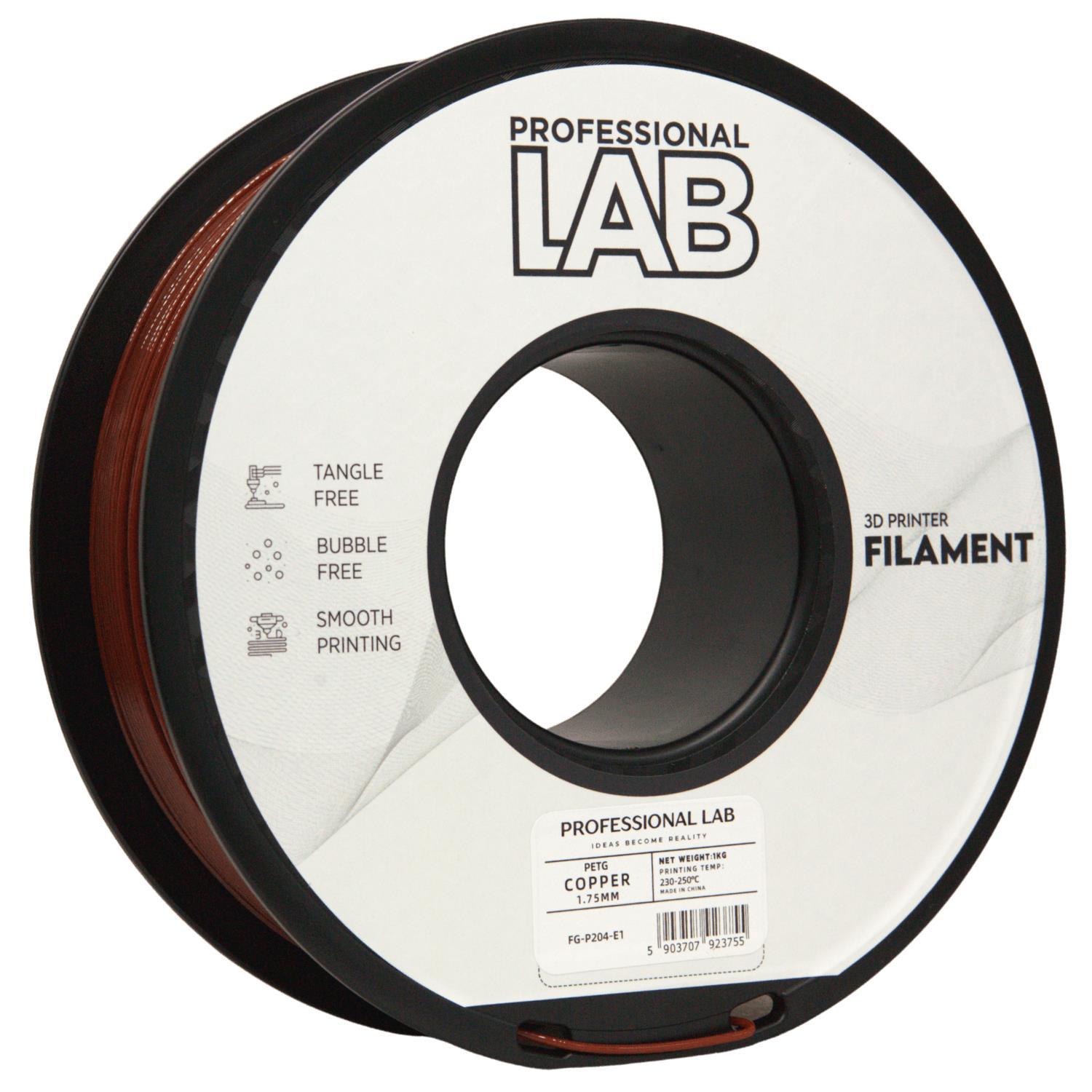 Levně Professional Lab FG-P204-E1, 3D filament, PETG, 1,75mm, 1000g, Hnědý (Copper)