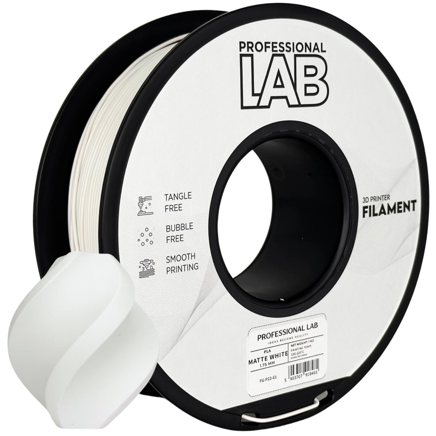 E-shop Professional Lab FG-P22-E1, 3D filament, PLA Matte, 1,75mm, 1000g, Biely (White)