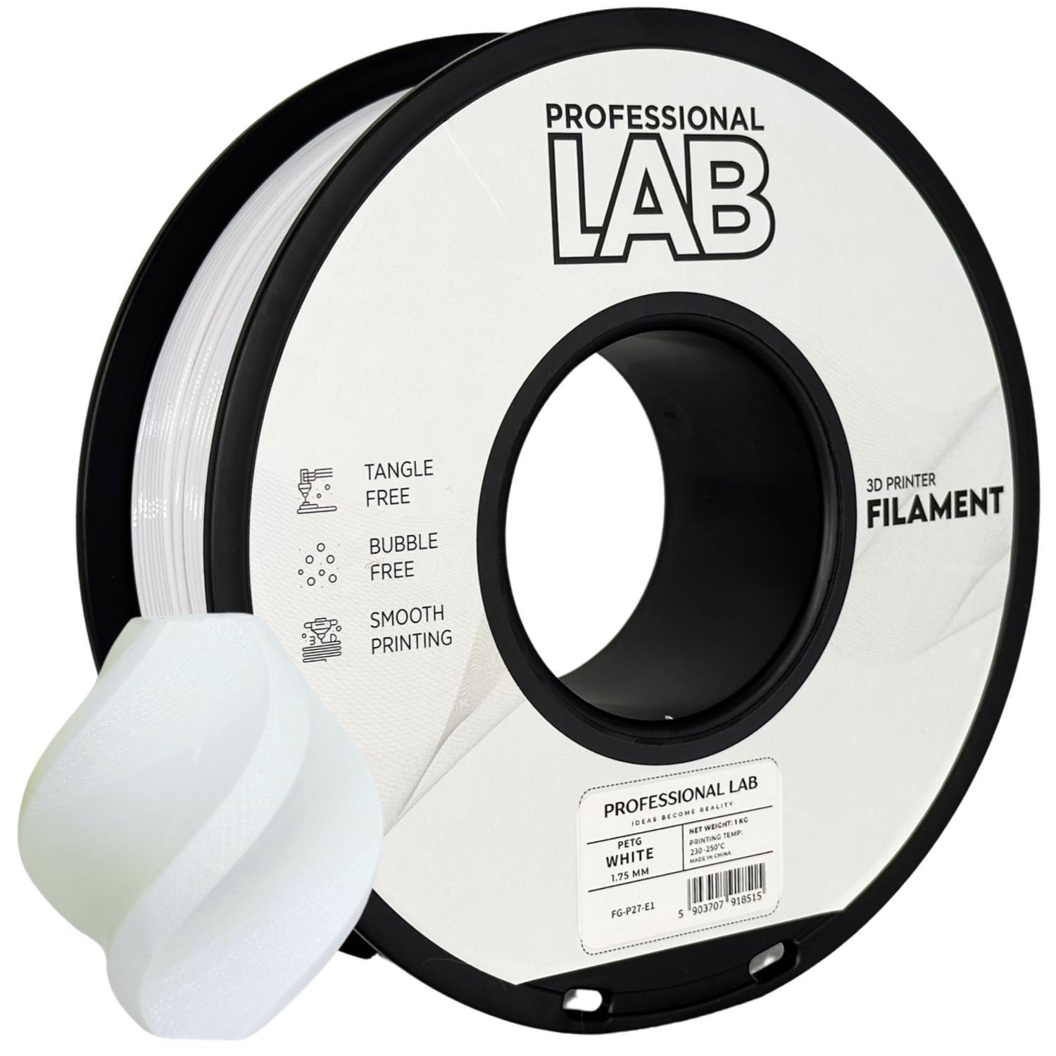 Levně Professional Lab FG-P27-E1, 3D filament, PETG, 1,75mm, 1000g, Bílý (White)
