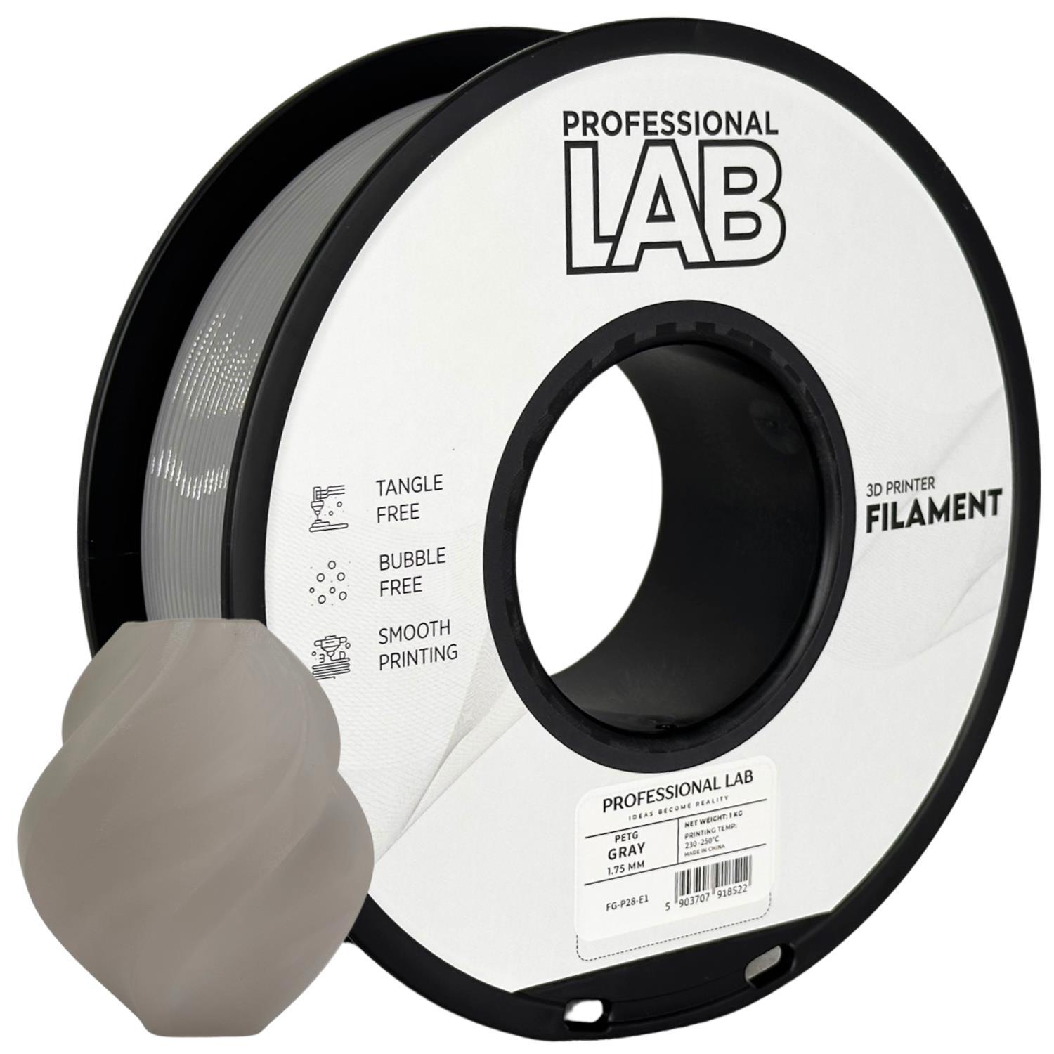 Professional Lab FG-P28-E1, 3D filament, PETG, 1.75mm, 1000g, Grey